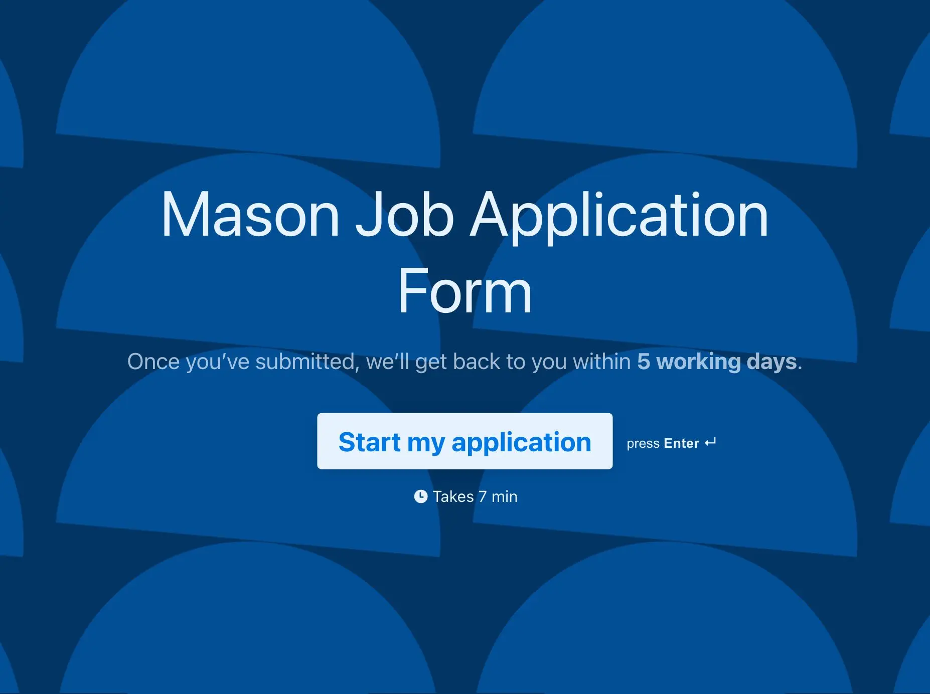 Mason Job Application Form Template Hero