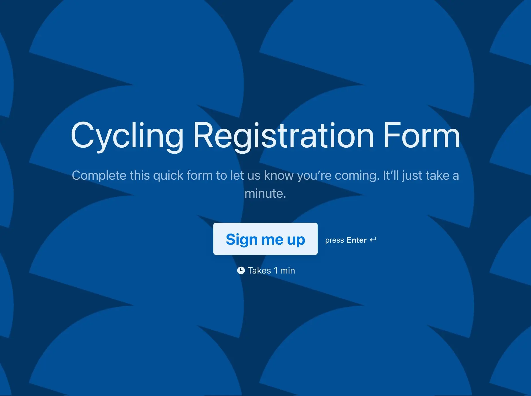 Cycling Registration Form Template Hero