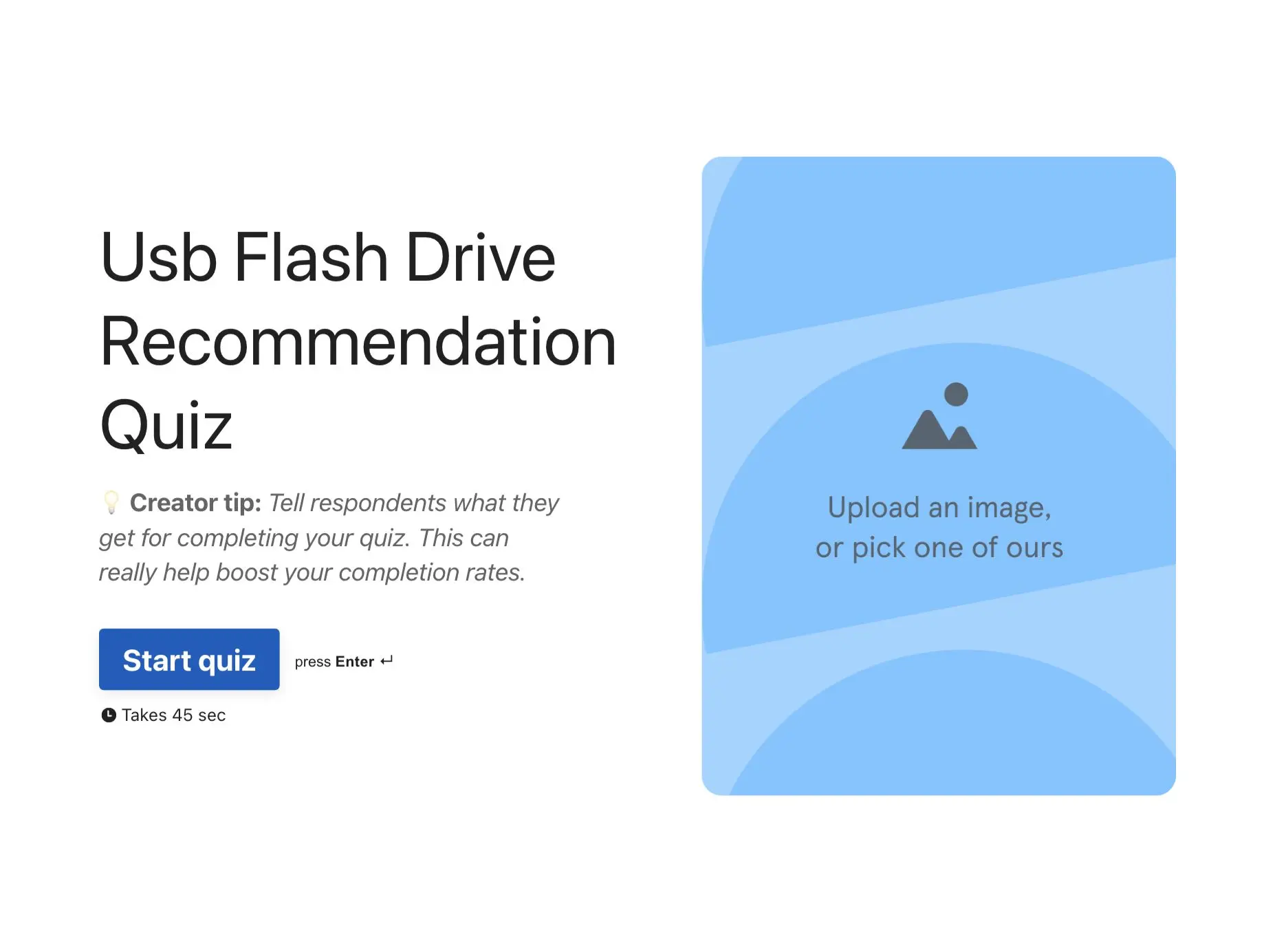 Usb Flash Drive Recommendation Quiz Template Hero