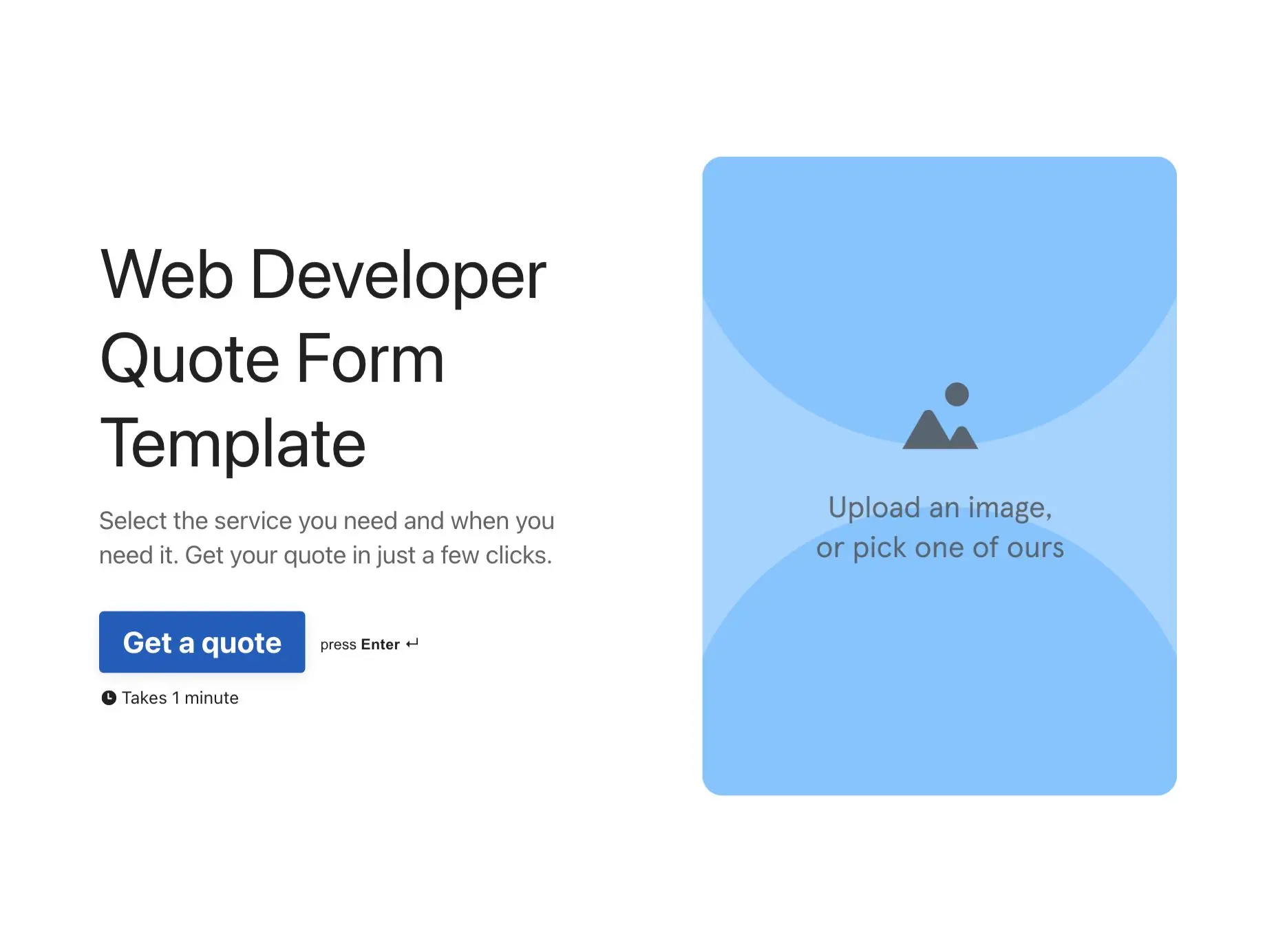 Web Developer Quote Form Template Hero
