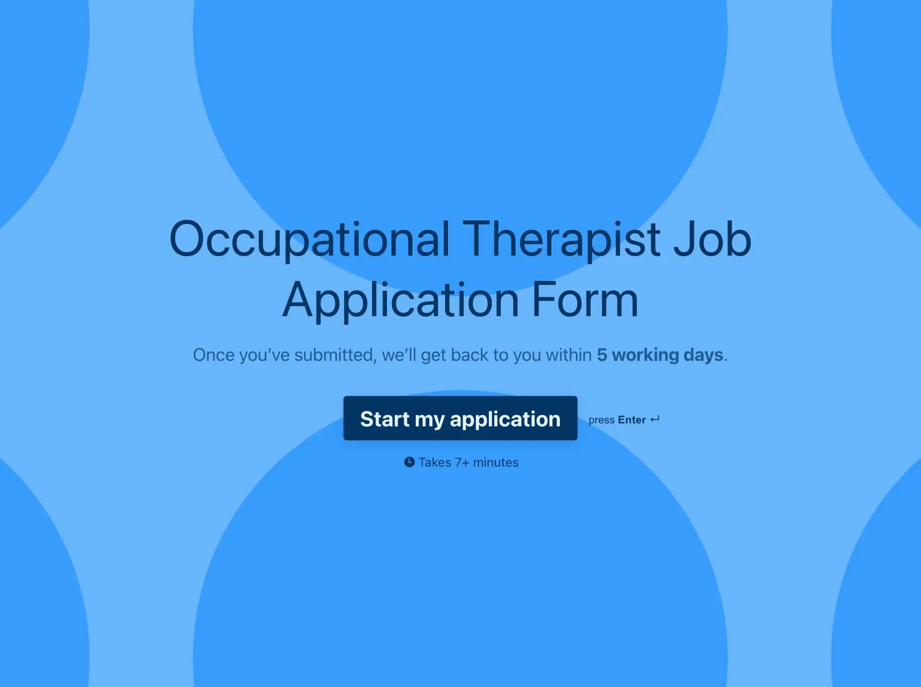 Occupational Therapist Job Application Form Template Hero