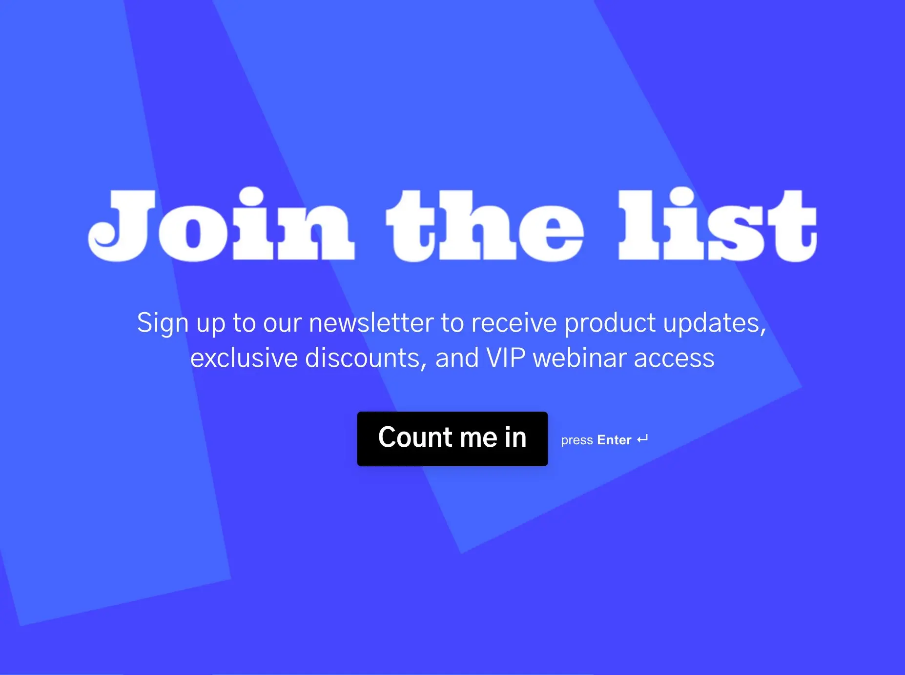 Newsletter Signup Form Template Hero