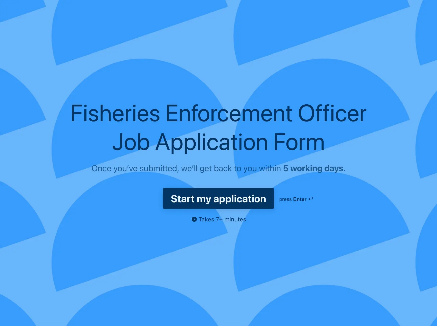 Fisheries Enforcement Officer Job Application Form Template Hero