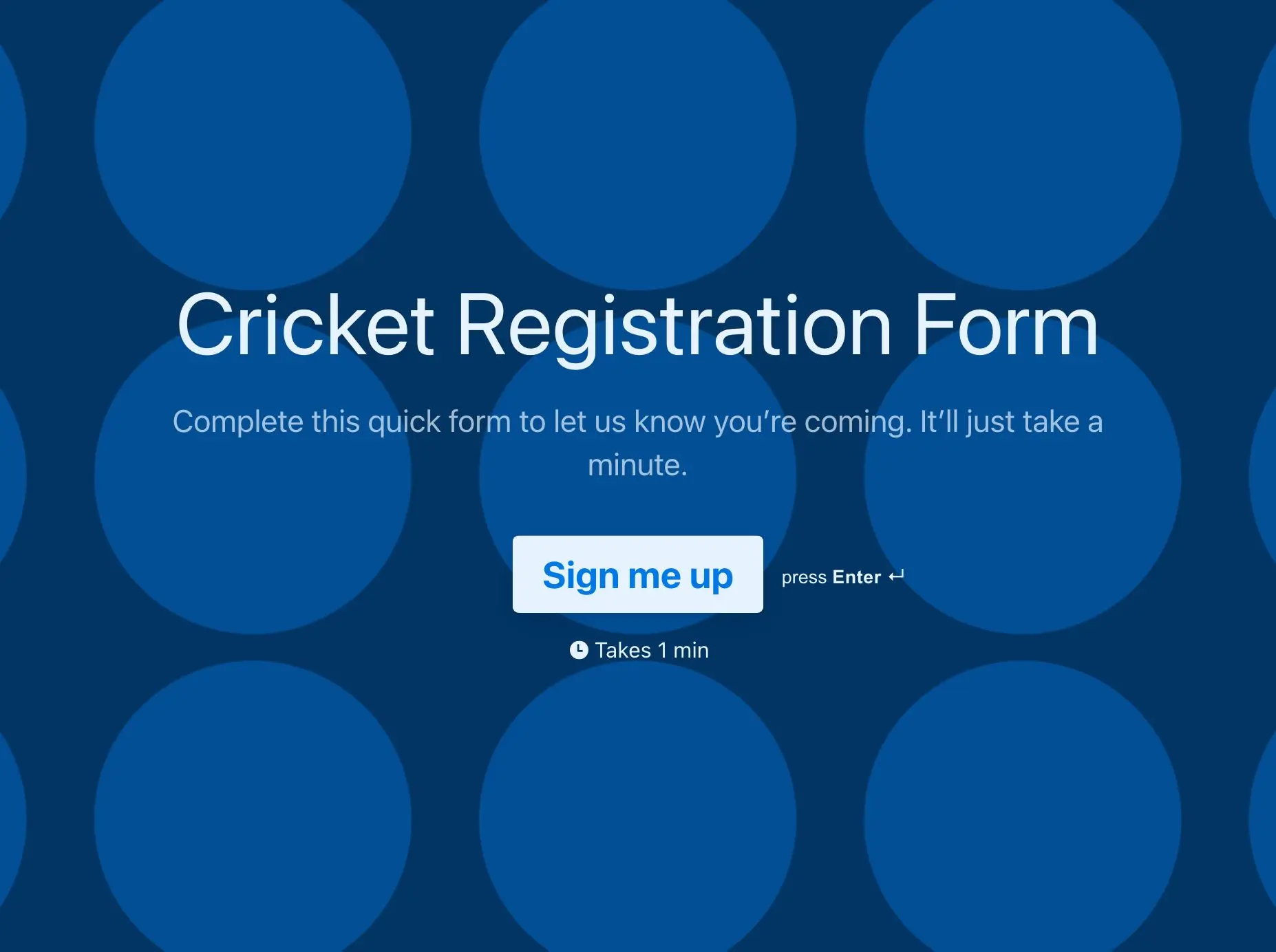 Cricket Registration Form Template