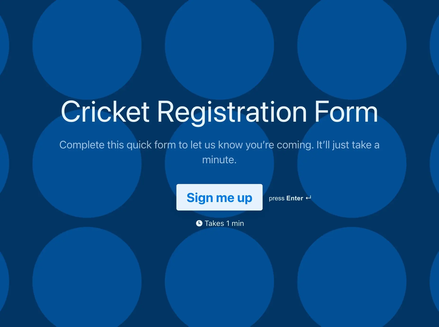 Cricket Registration Form Template Hero