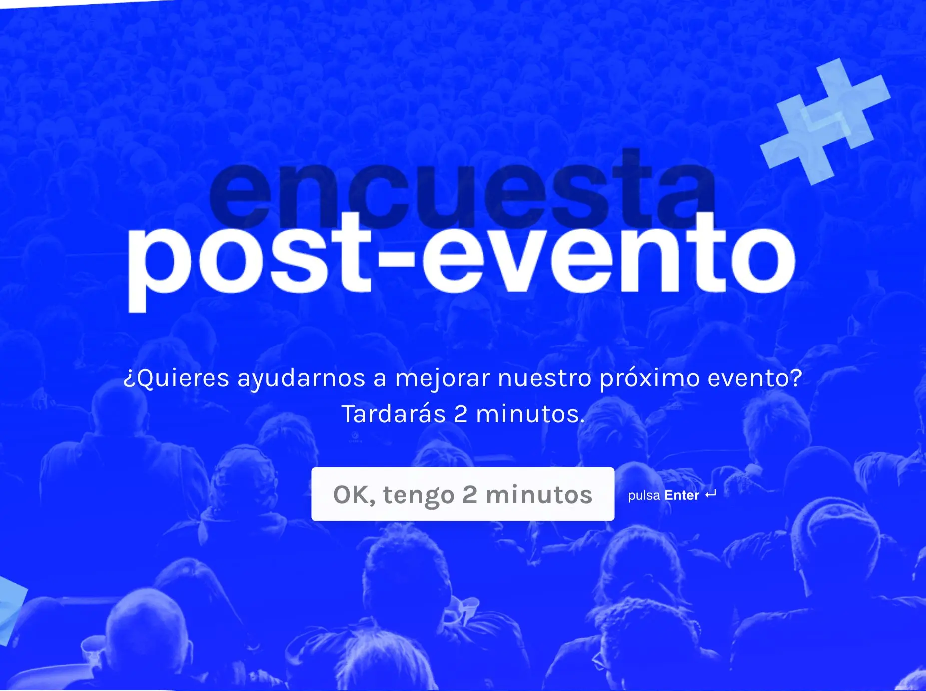 Plantilla de encuesta post-evento Hero