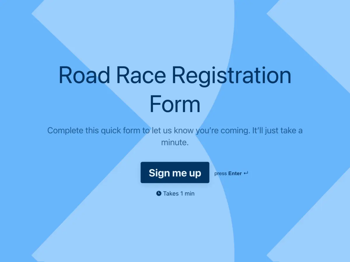 Road Race Registration Form Template
