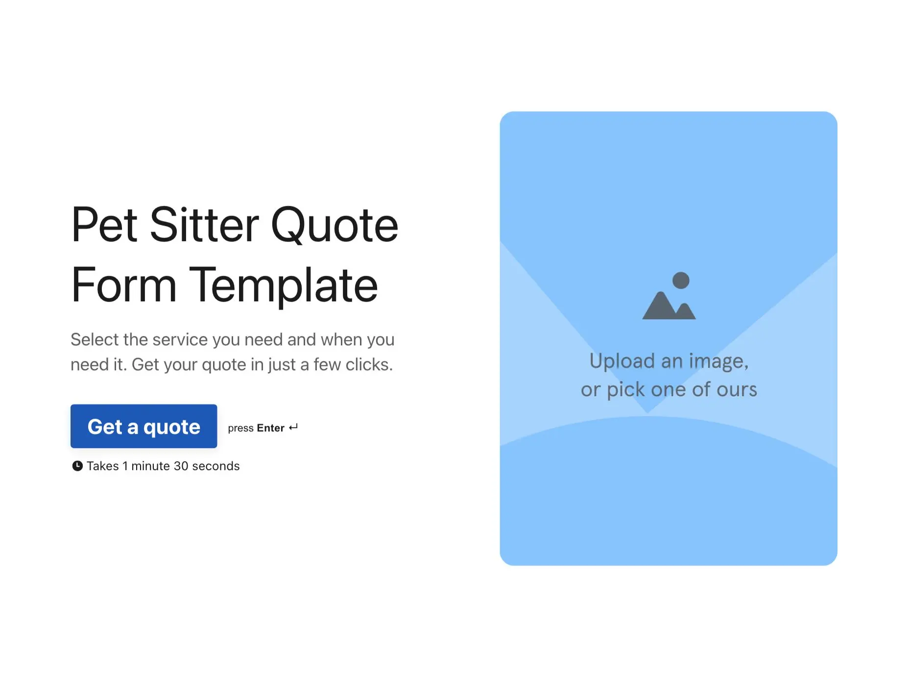 Pet Sitter Quote Form Template Hero