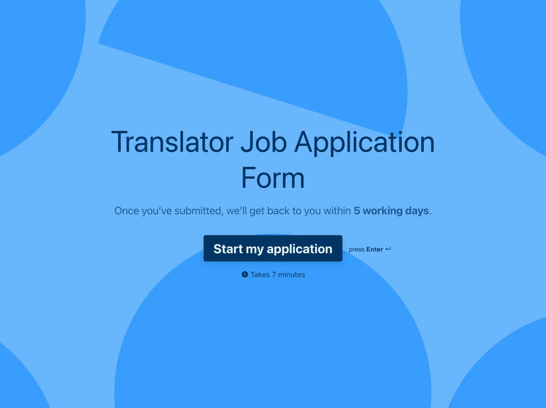 Translator Job Application Form Template Hero