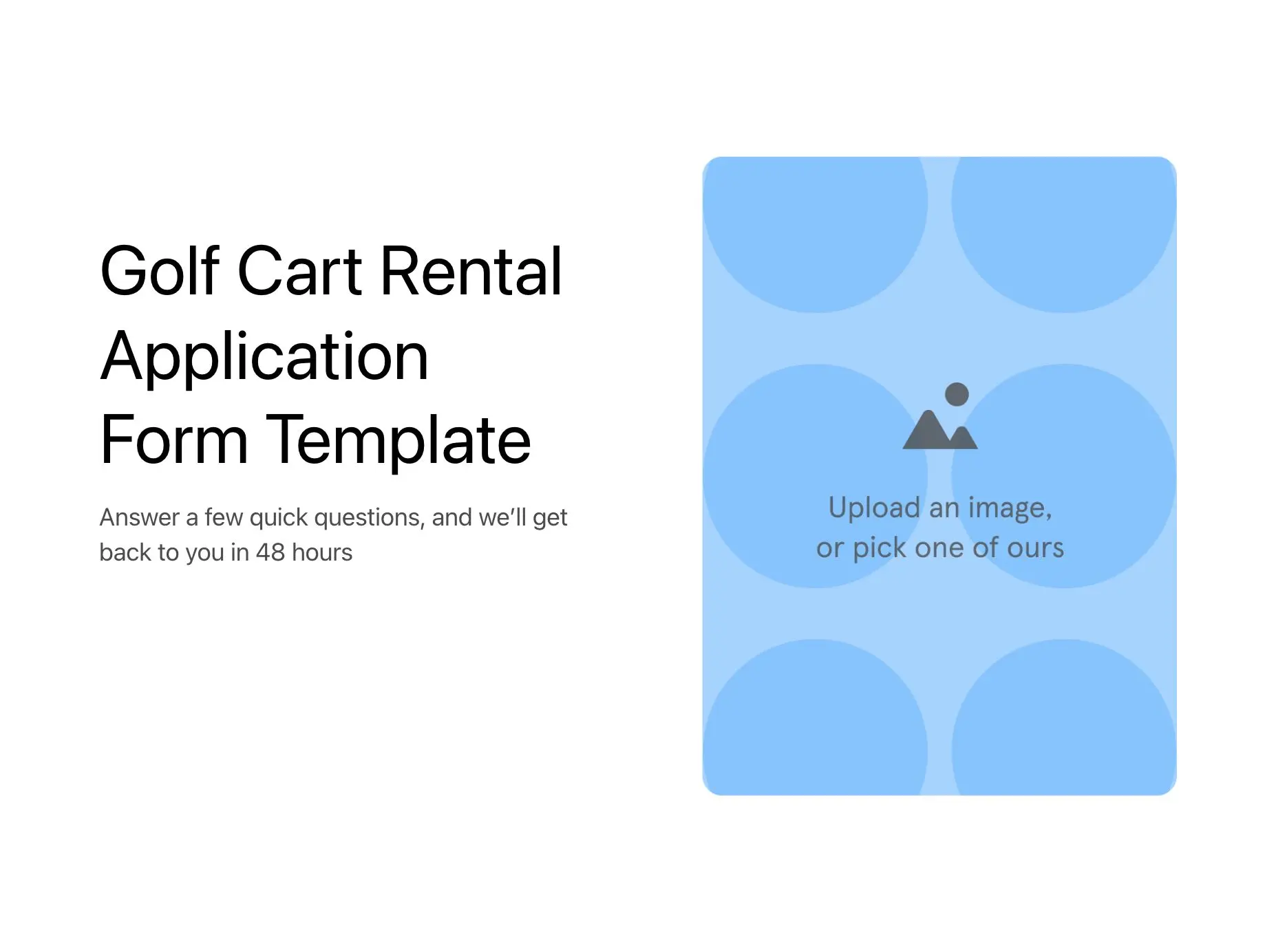 Golf Cart Rental Application Form Template Hero