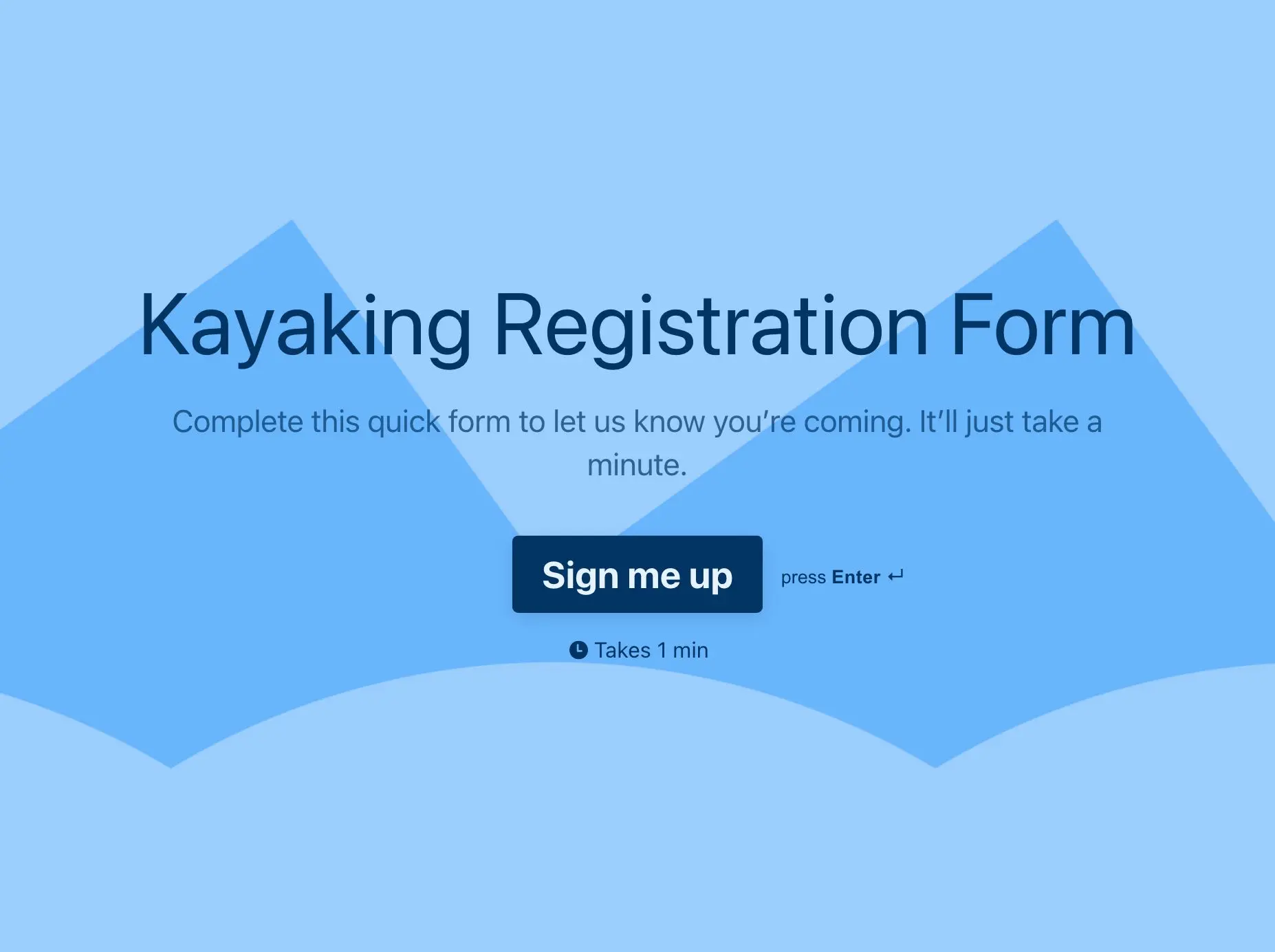 Kayaking Registration Form Template Hero