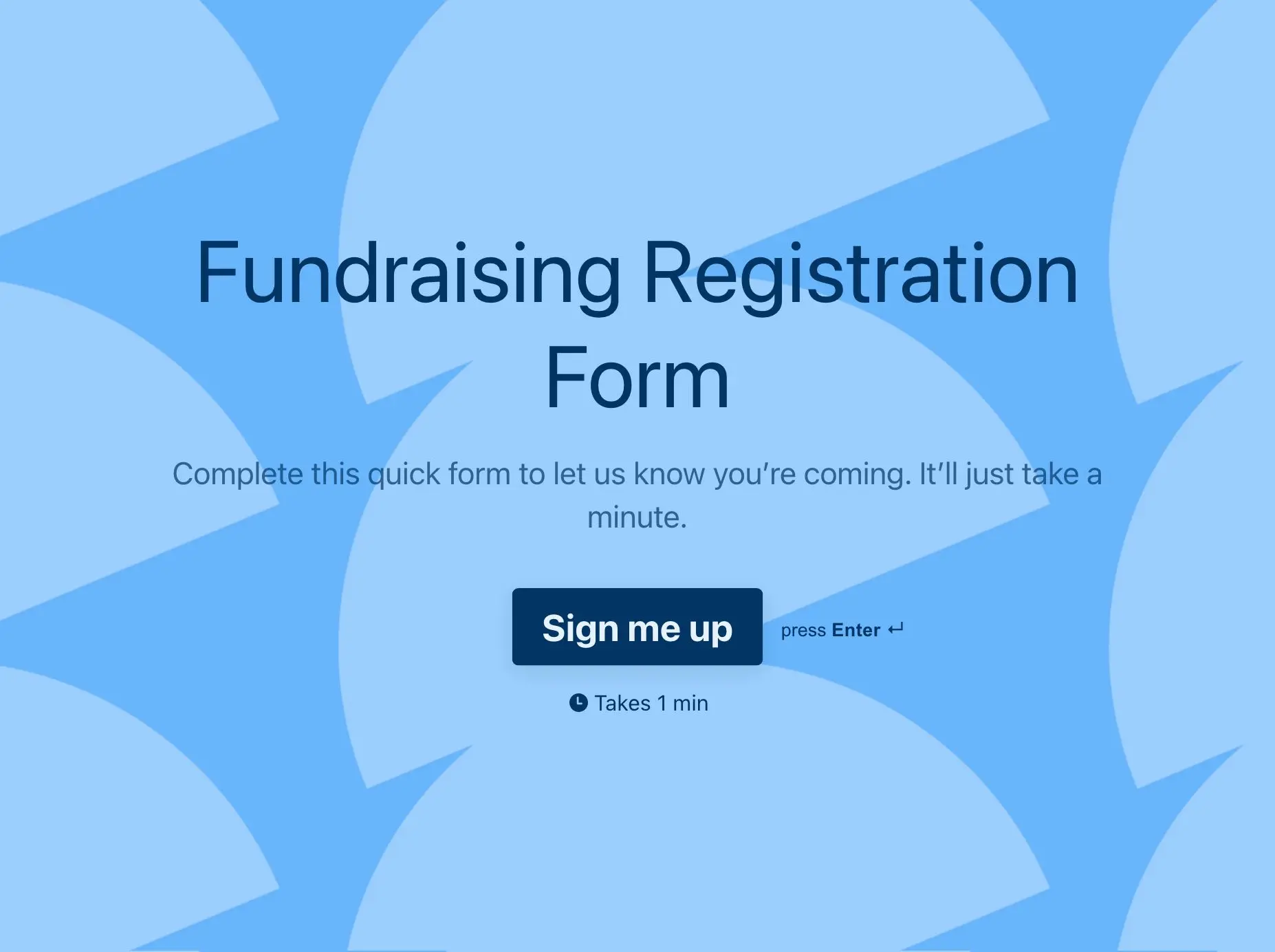Fundraising Registration Form Template Hero