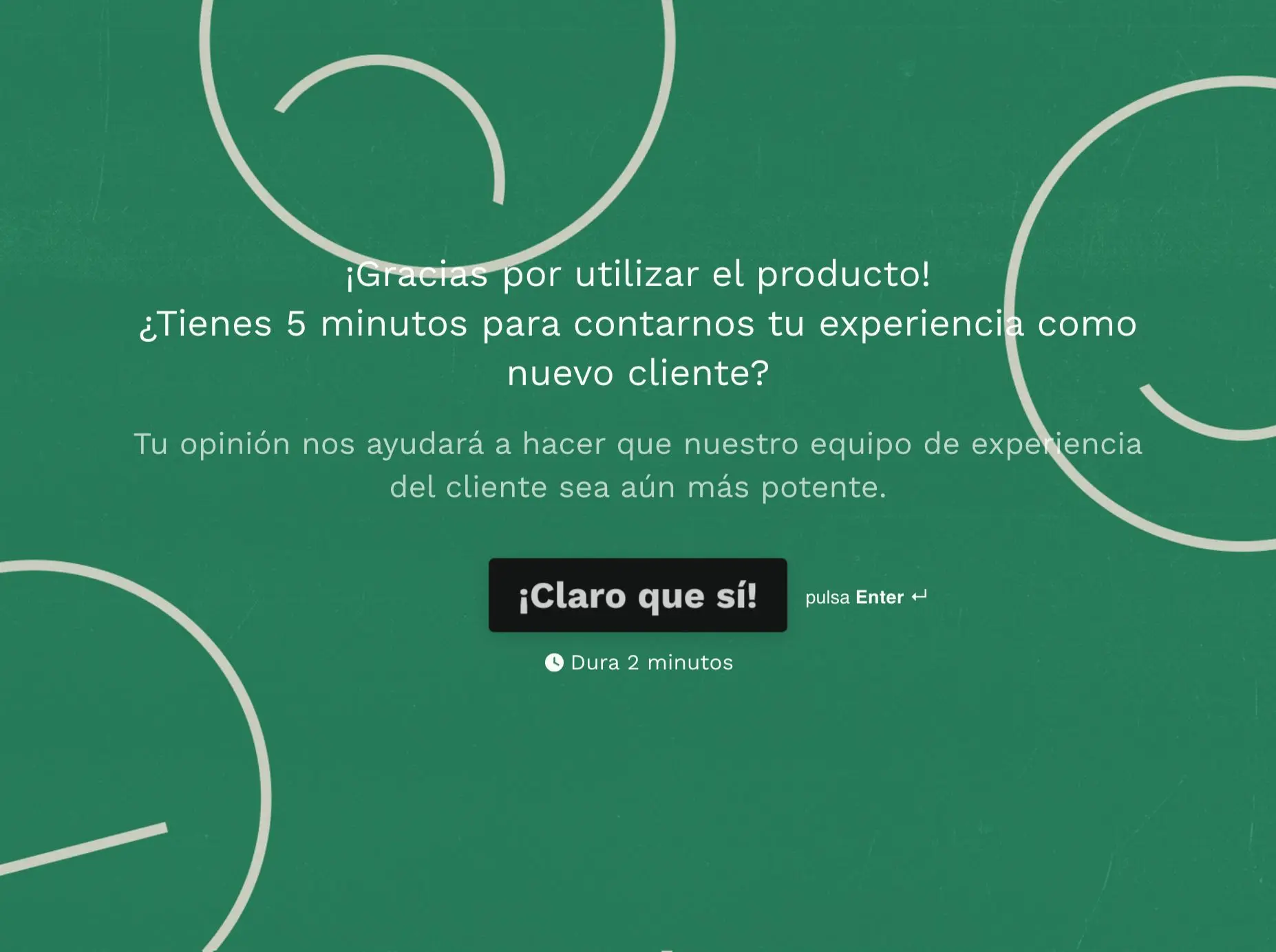 Plantilla de encuesta de opinión a nuevos clientes Hero