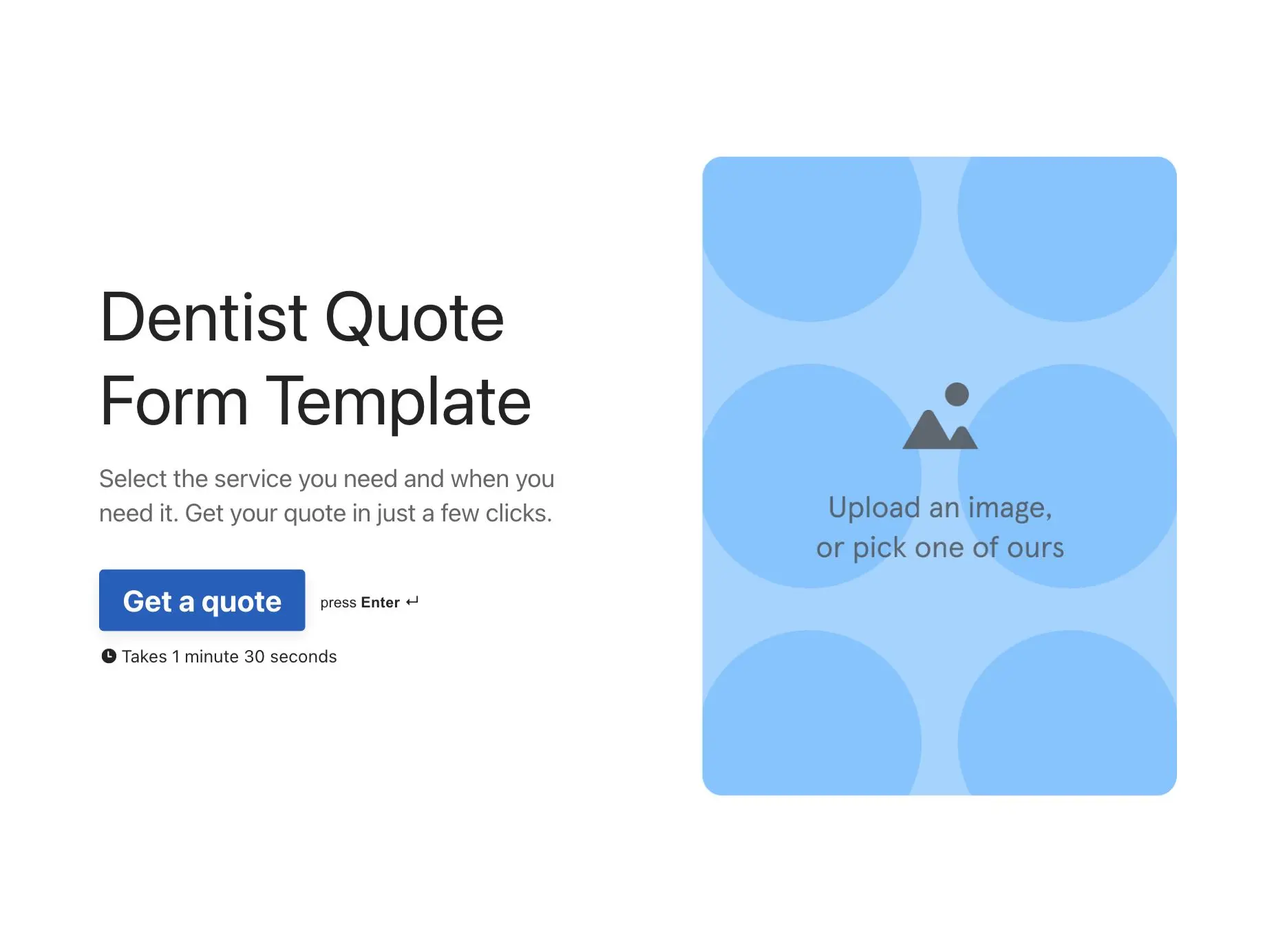 Dentist Quote Form Template Hero