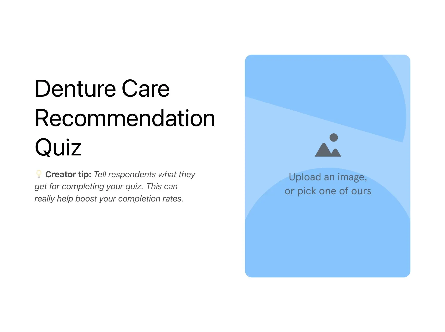 Denture Care Recommendation Quiz Template Hero