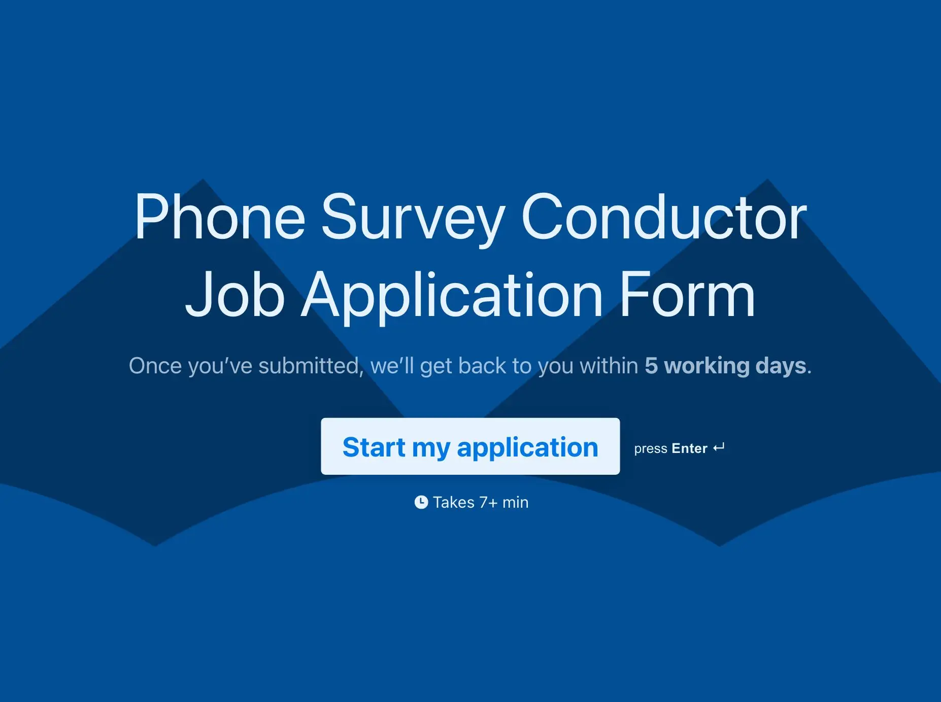 Phone Survey Conductor Job Application Form Template Hero