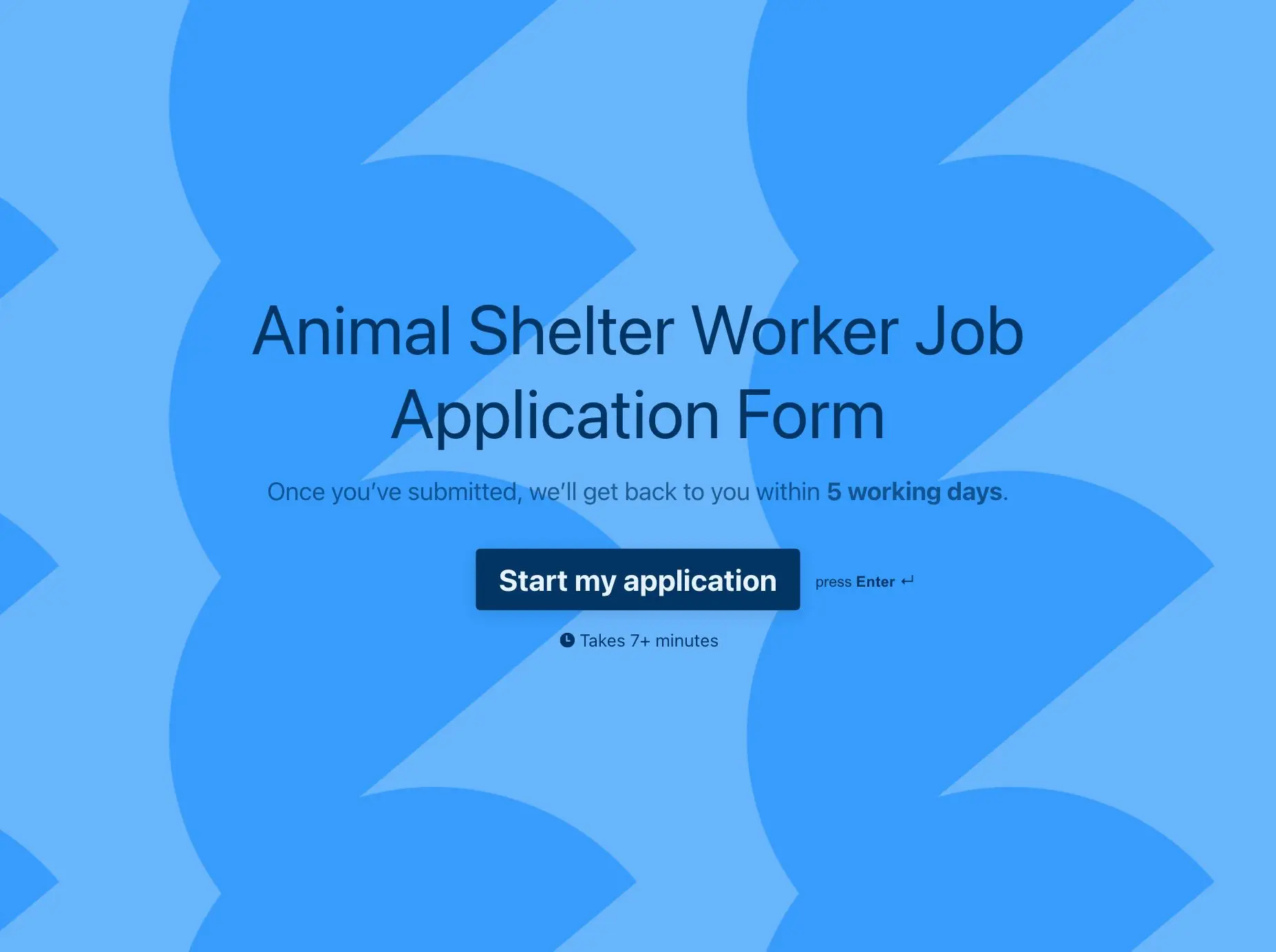 Animal Shelter Worker Job Application Form Template Hero