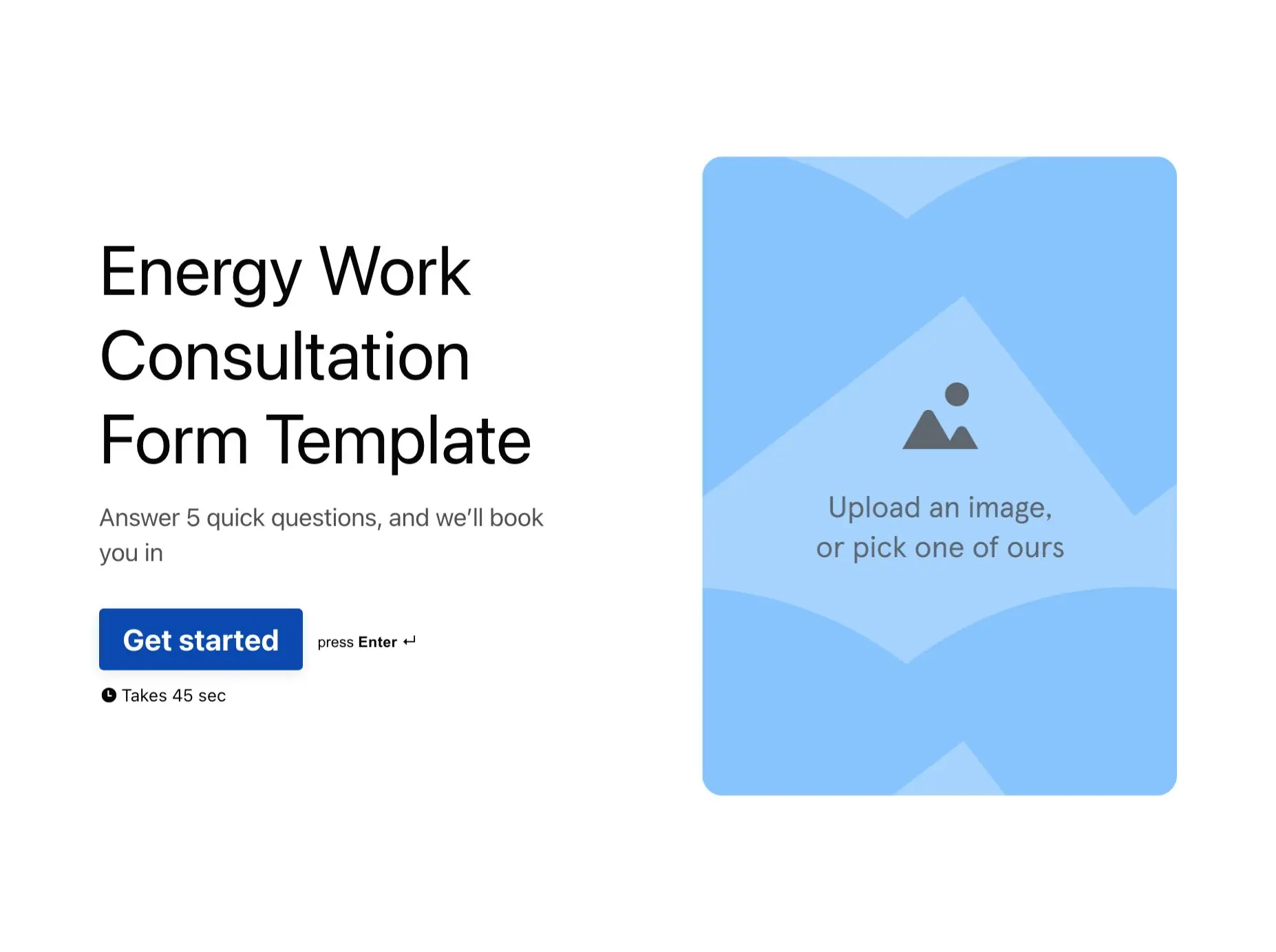Energy Work Consultation Form Template Hero