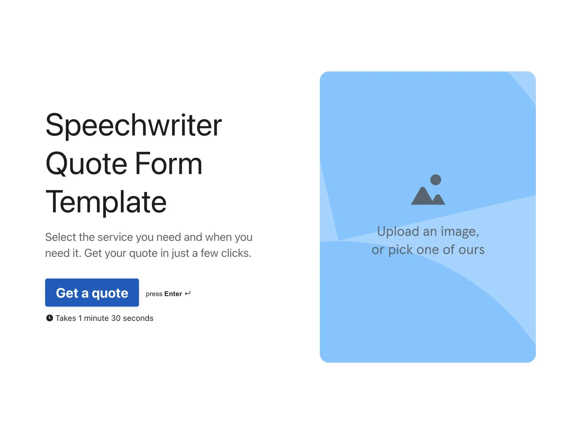 Speechwriter Quote Form Template Hero
