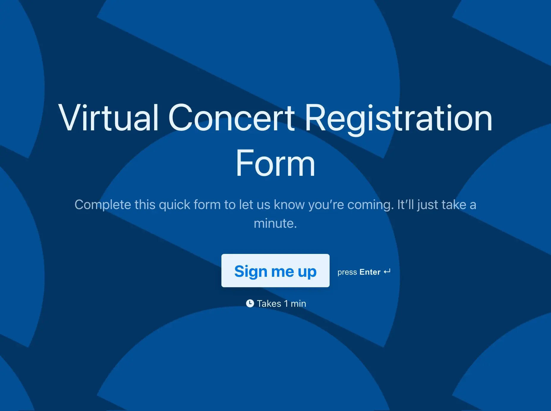 Virtual Concert Registration Form Template Hero