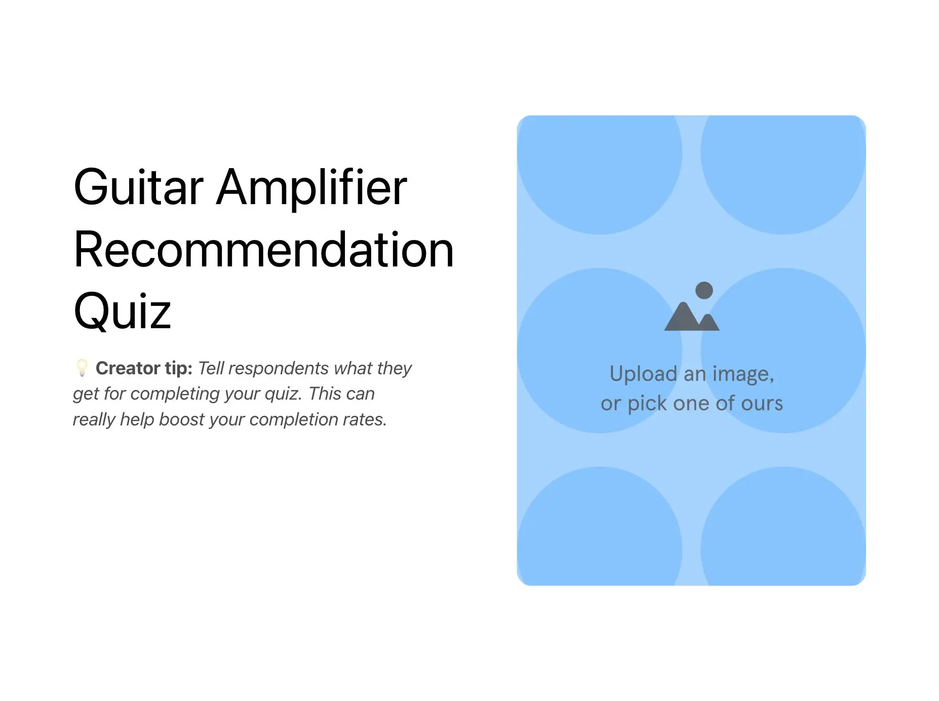 Guitar Amplifier Recommendation Quiz Template Hero