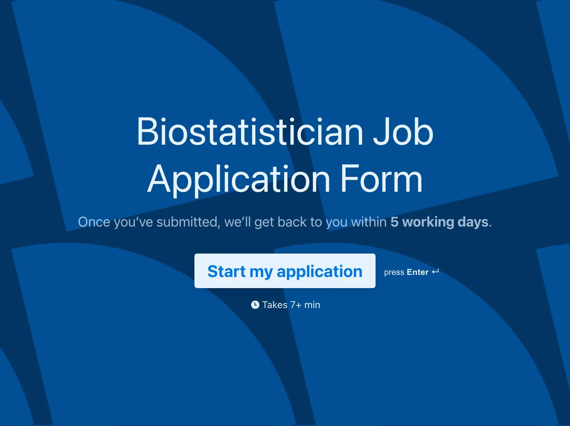 Biostatistician Job Application Form Template Hero