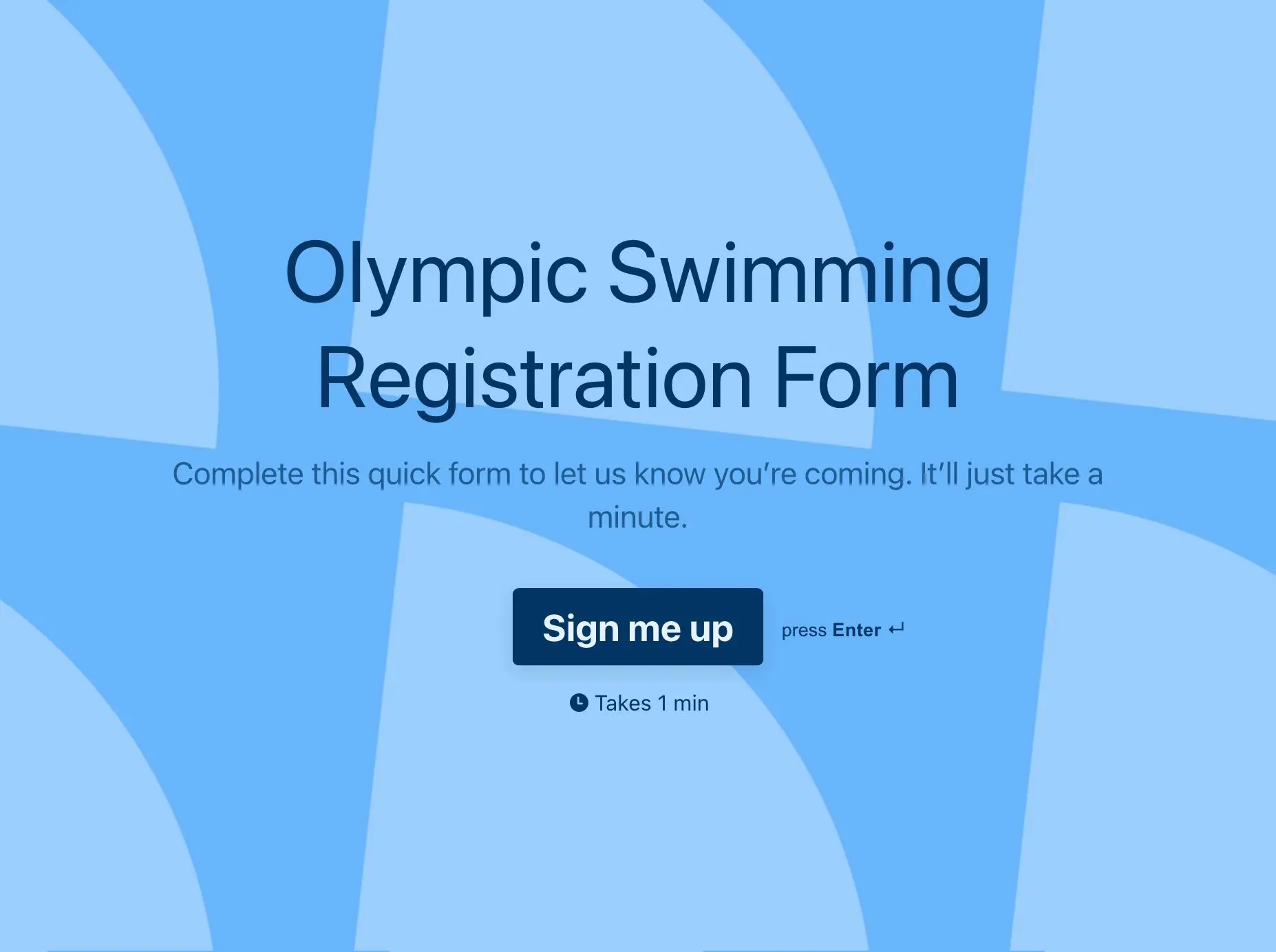 Olympic Swimming Registration Form Template Hero