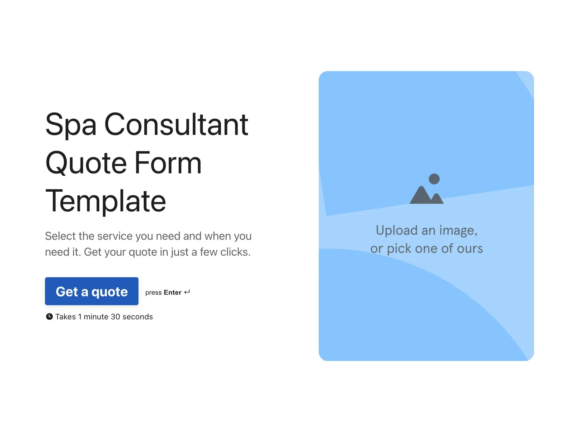Spa Consultant Quote Form Template Hero