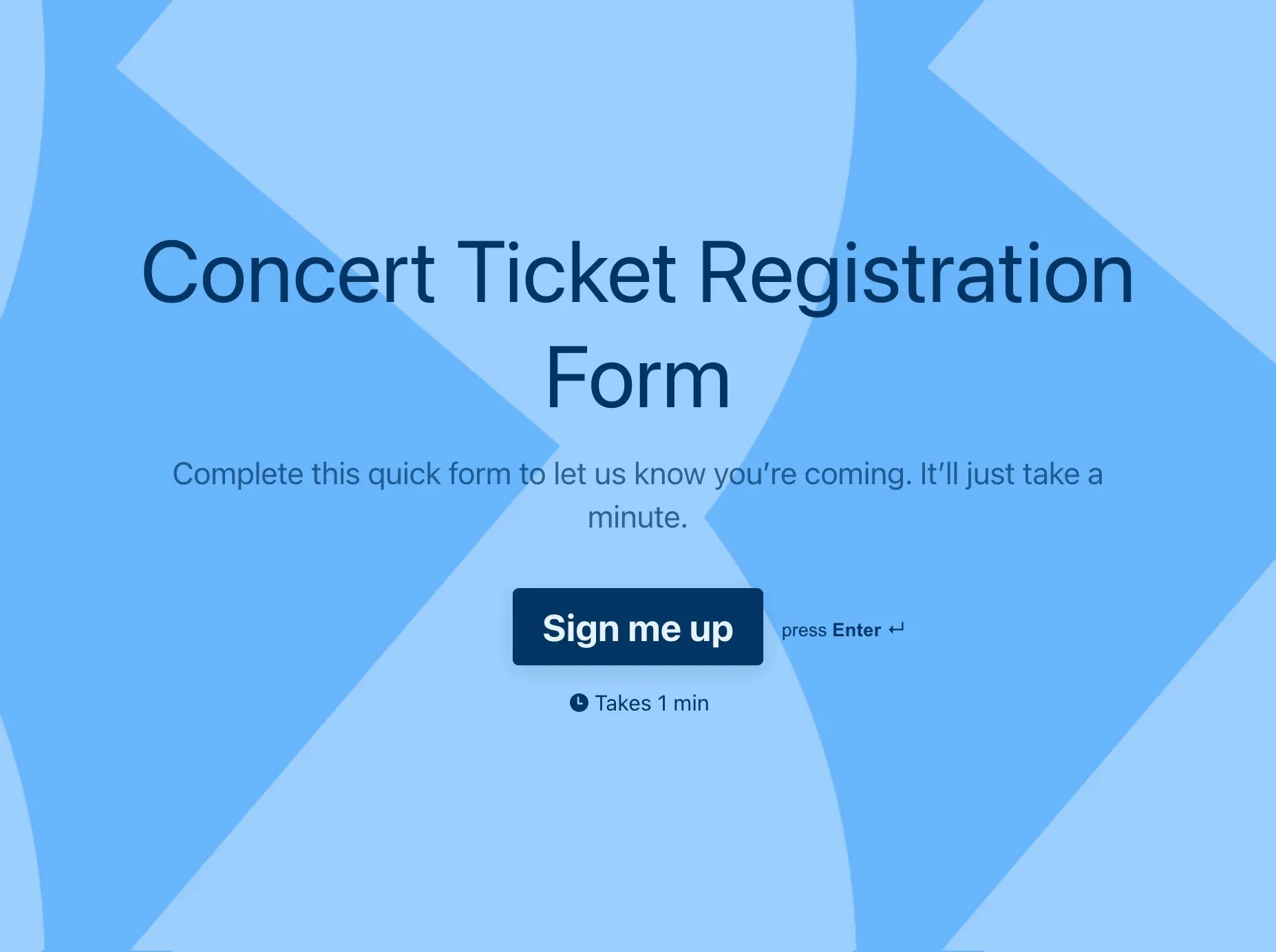 Concert Ticket Registration Form Template Hero