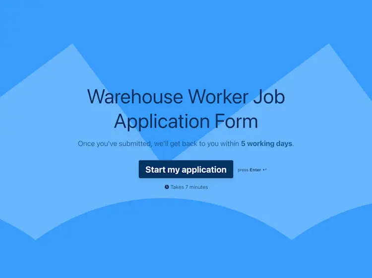 Warehouse Worker Job Application Form Template