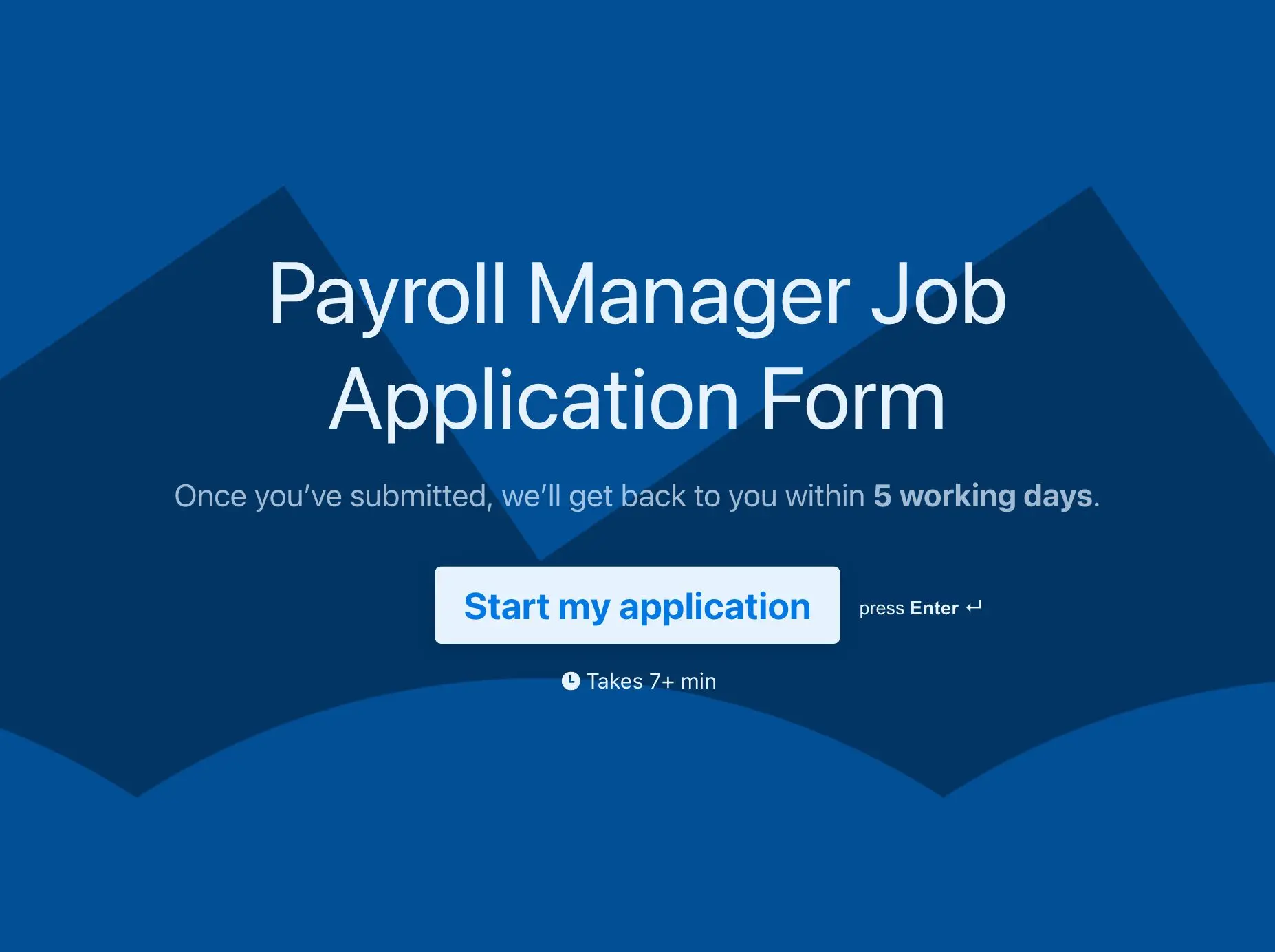 Payroll Manager Job Application Form Template Hero