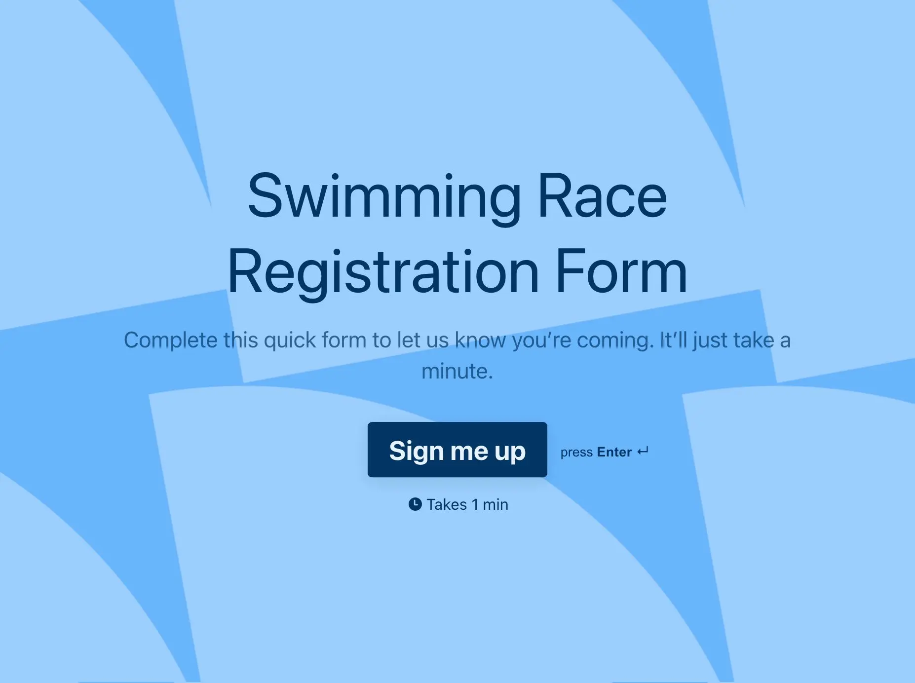 Swimming Race Registration Form Template