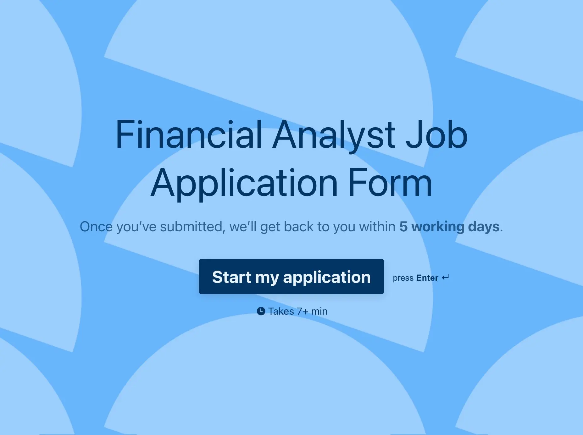 Financial Analyst Job Application Form Template Hero