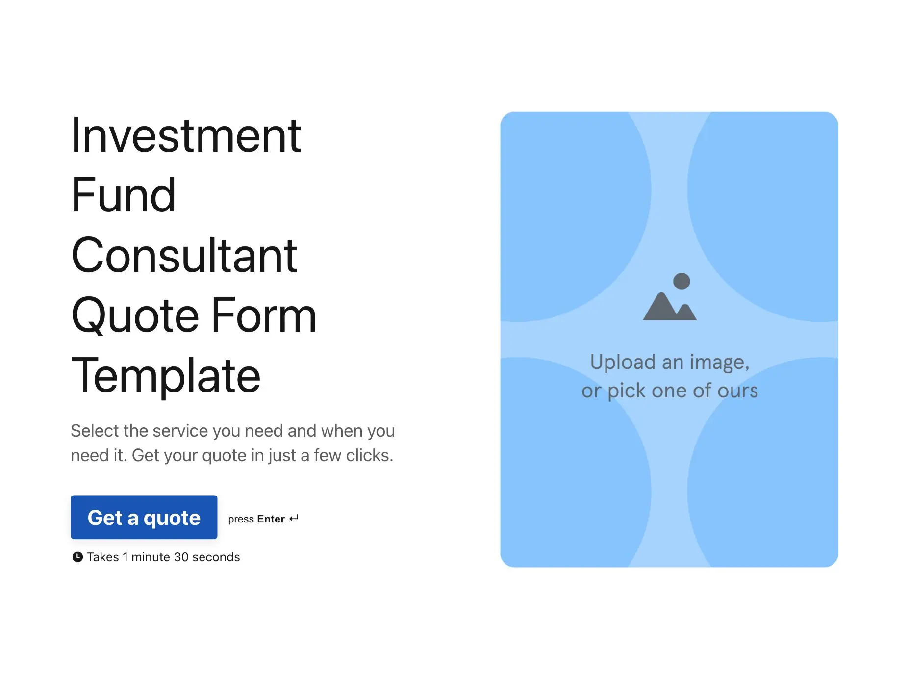 Investment Fund Consultant Quote Form Template Hero