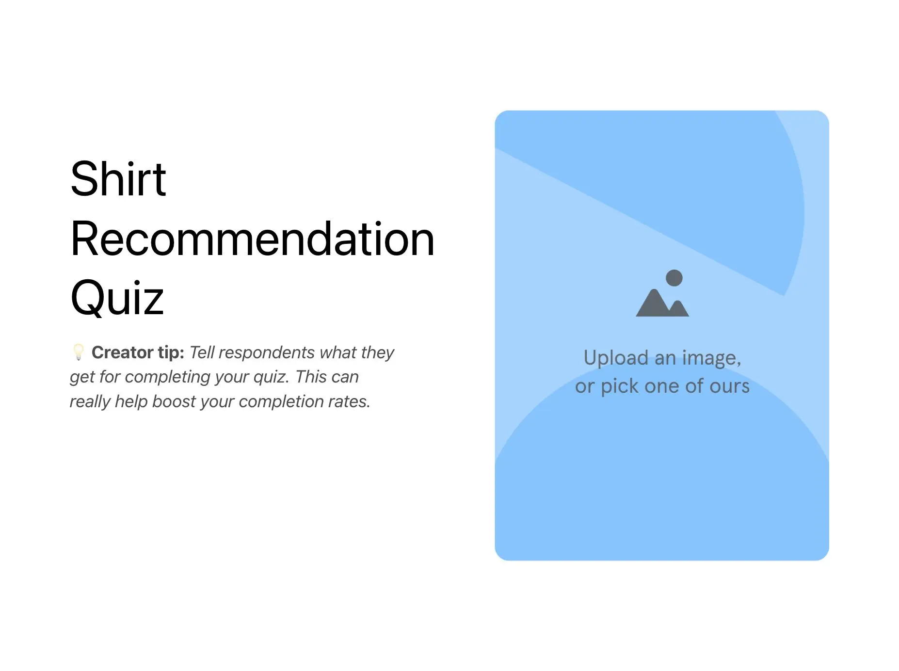 Shirt Recommendation Quiz Template Hero