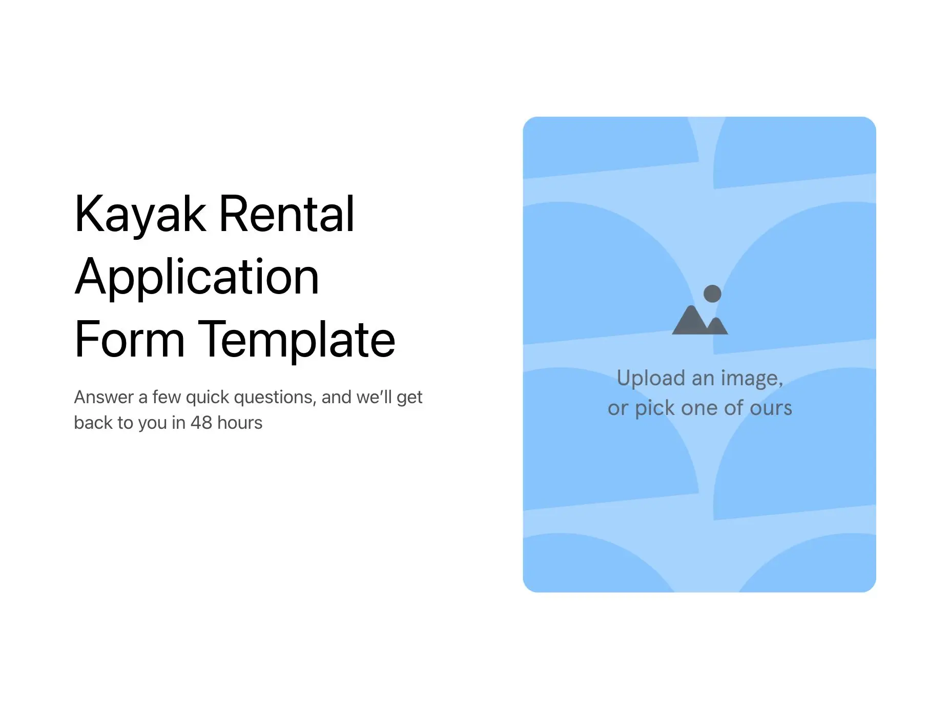 Kayak Rental Application Form Template Hero