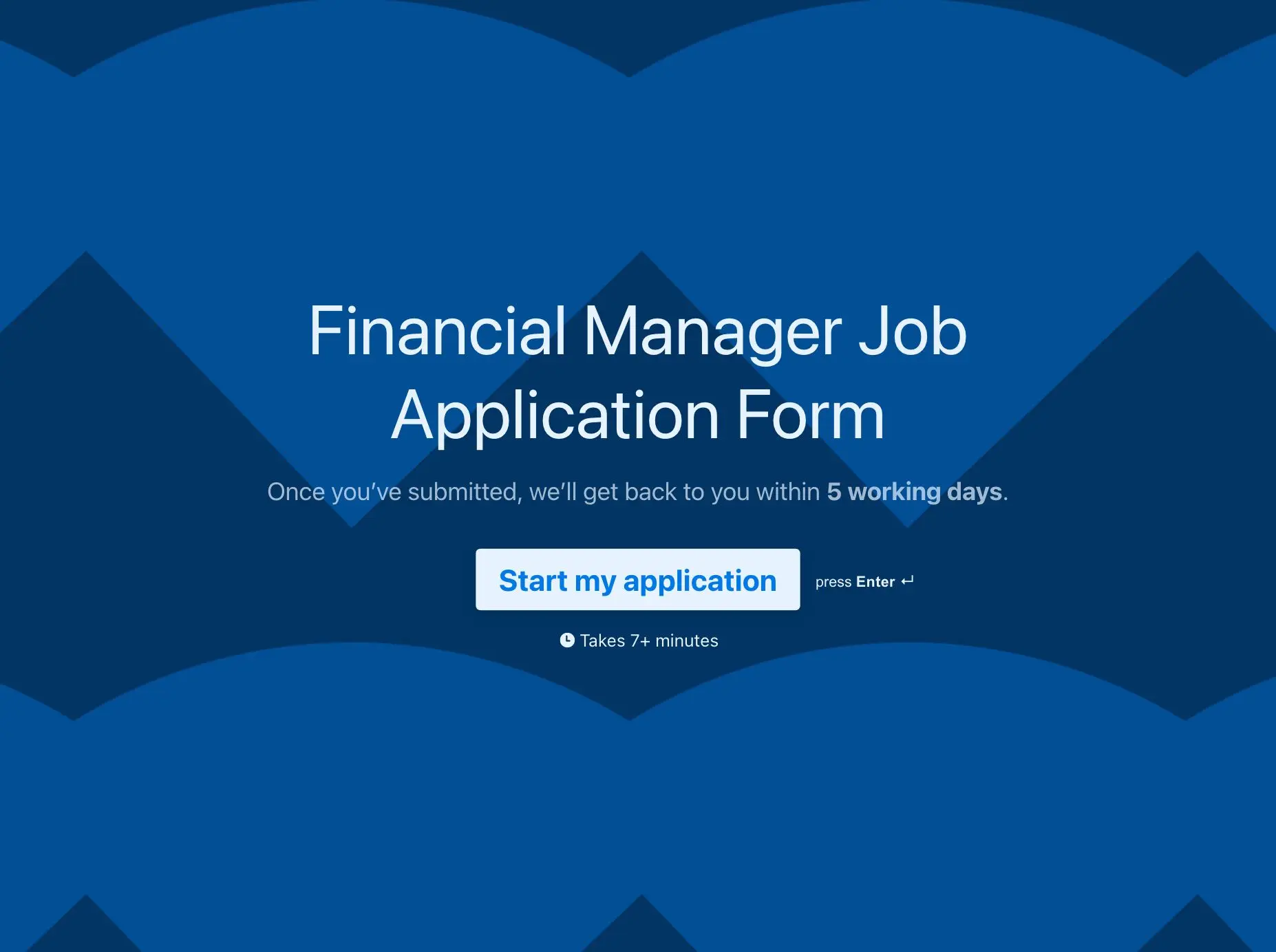 Financial Manager Job Application Form Template Hero