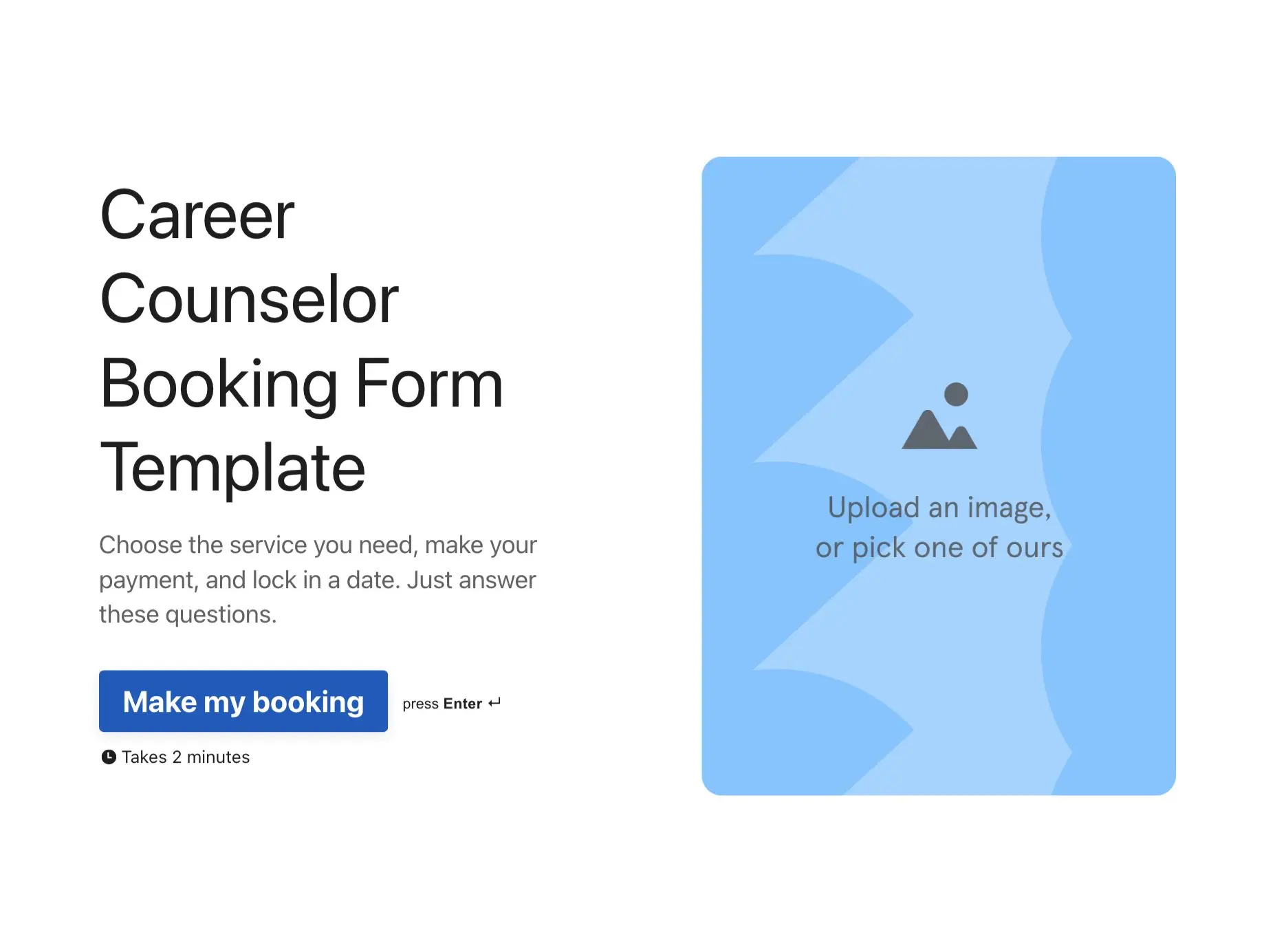 Career Counselor Booking Form Template Hero