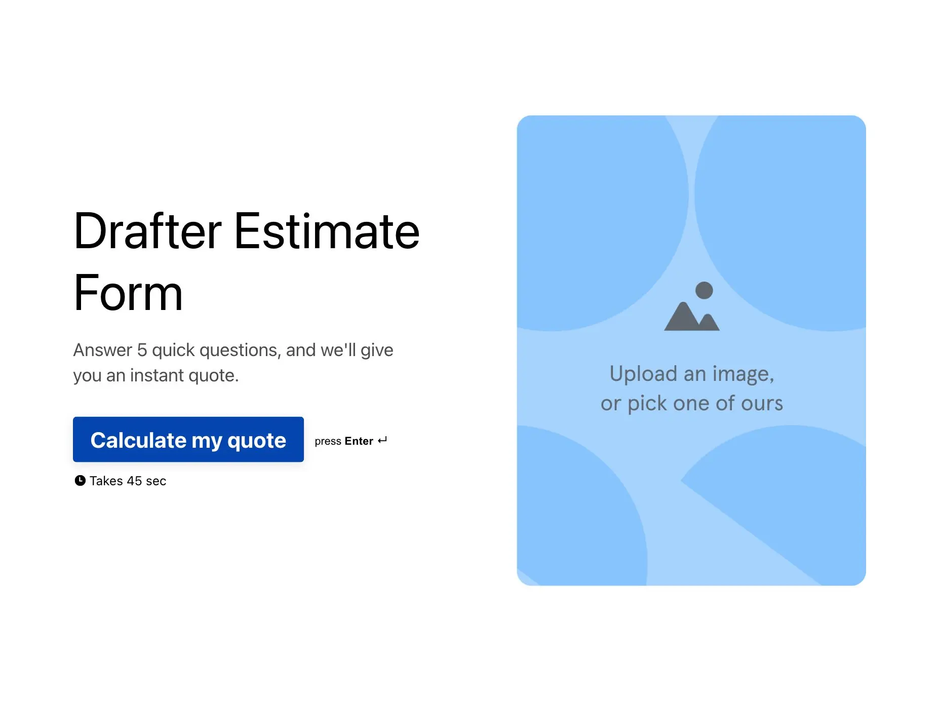 Drafter Estimate Form Template Hero