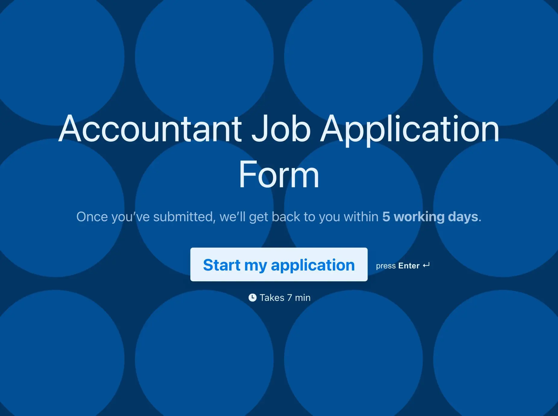Accountant Job Application Form Template Hero