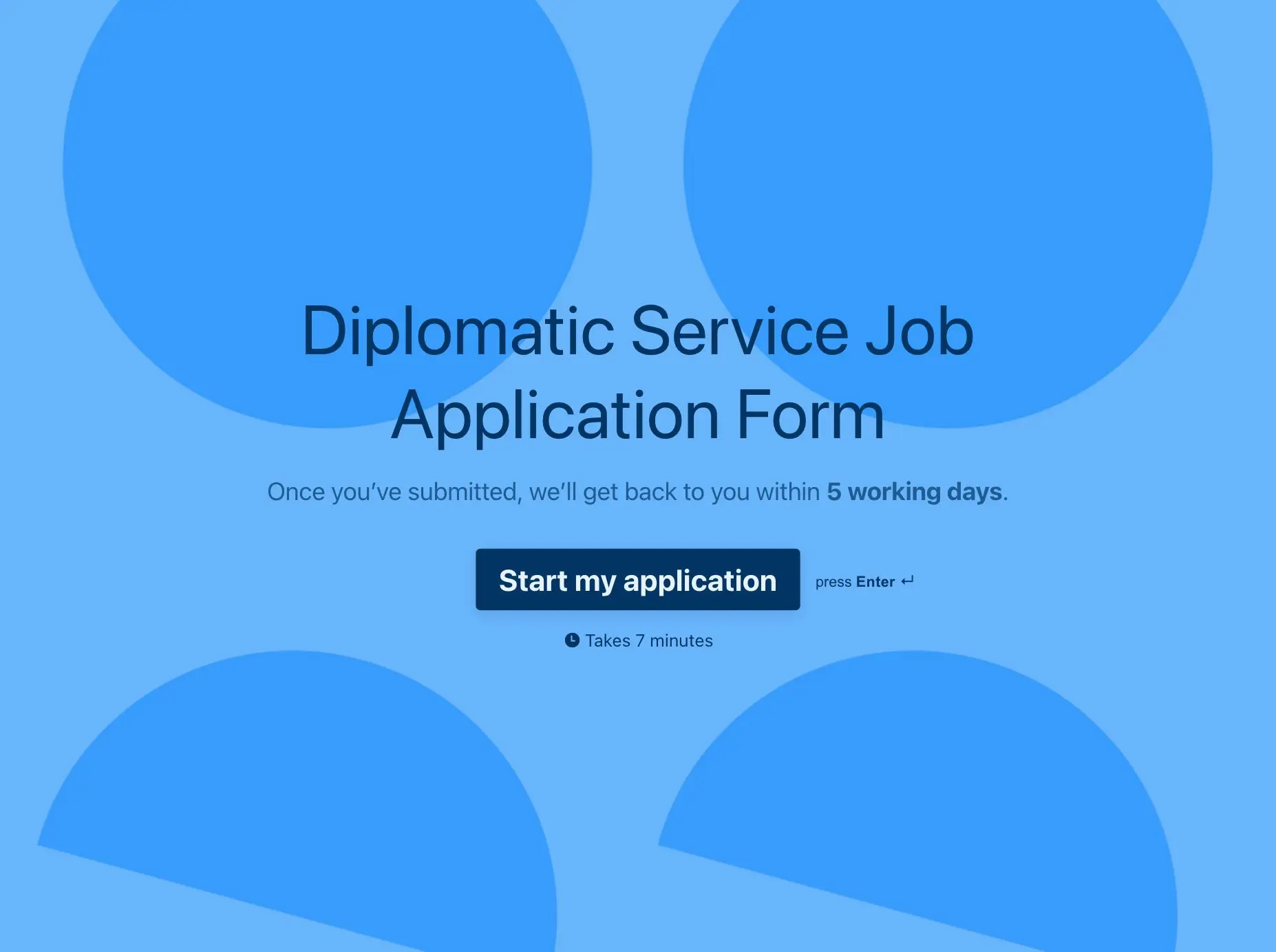 Diplomatic Service Job Application Form Template Hero