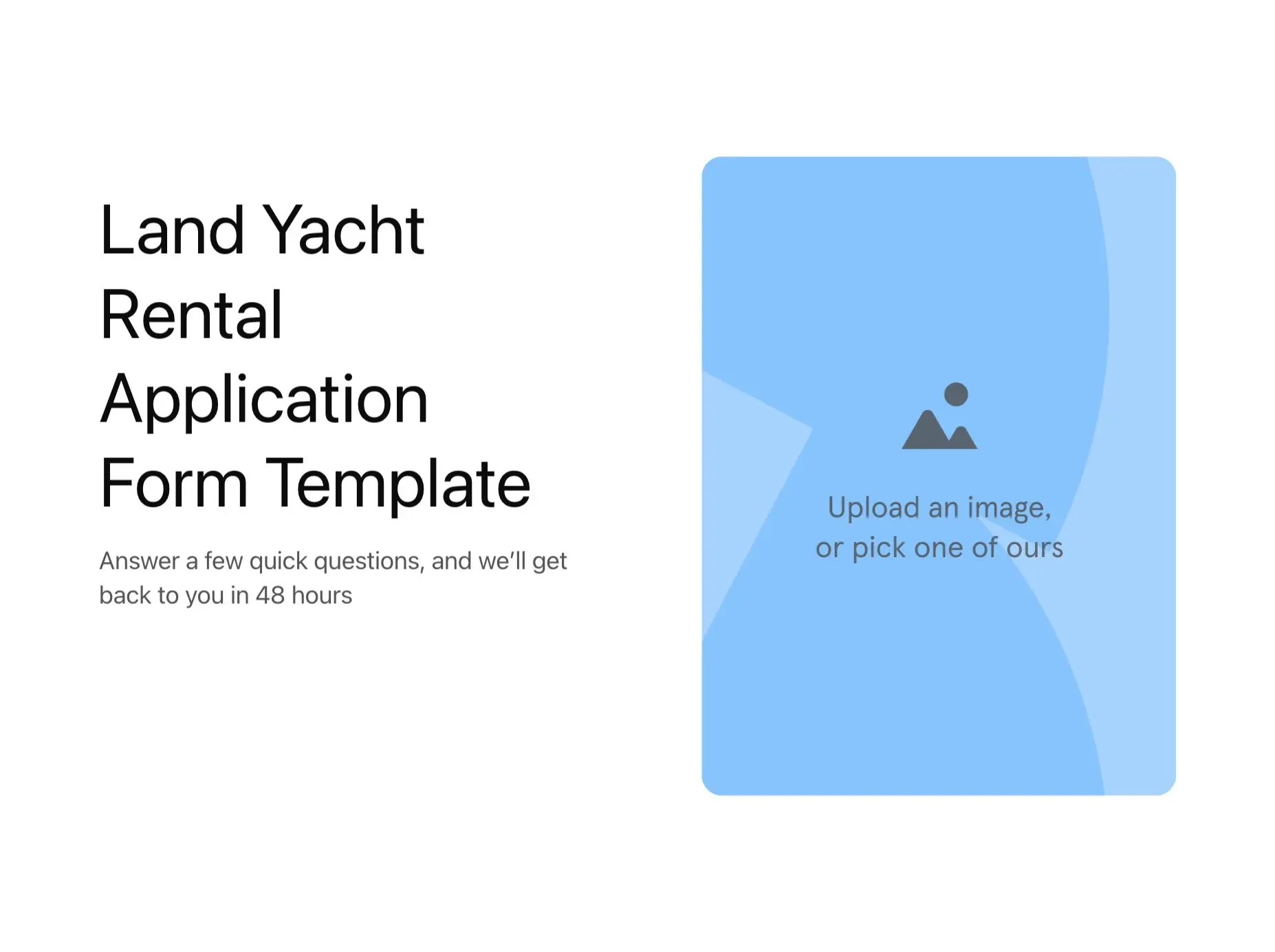 Land Yacht Rental Application Form Template Hero