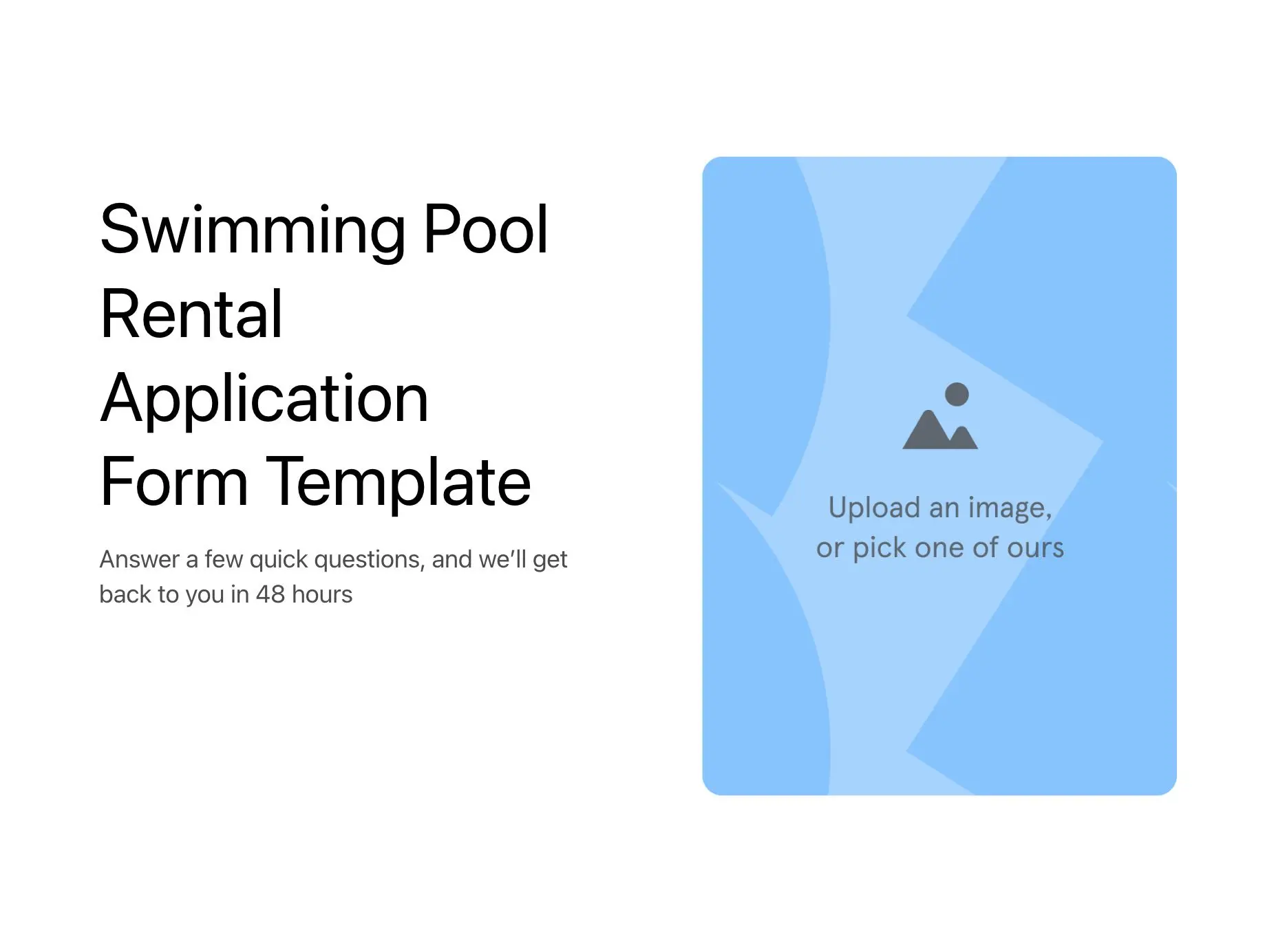 Swimming Pool Rental Application Form Template Hero