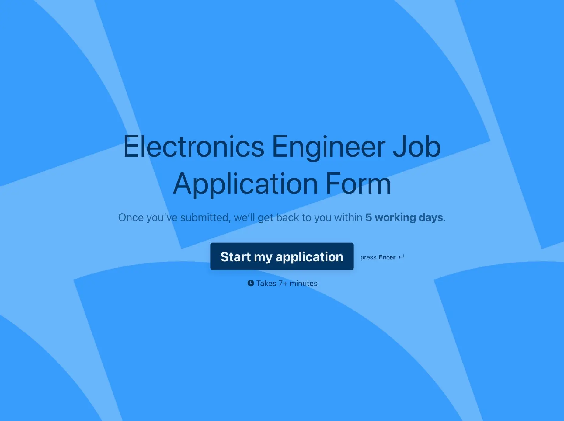 Electronics Engineer Job Application Form Template Hero