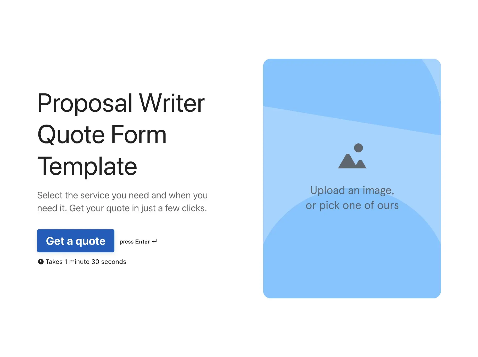 Proposal Writer Quote Form Template Hero