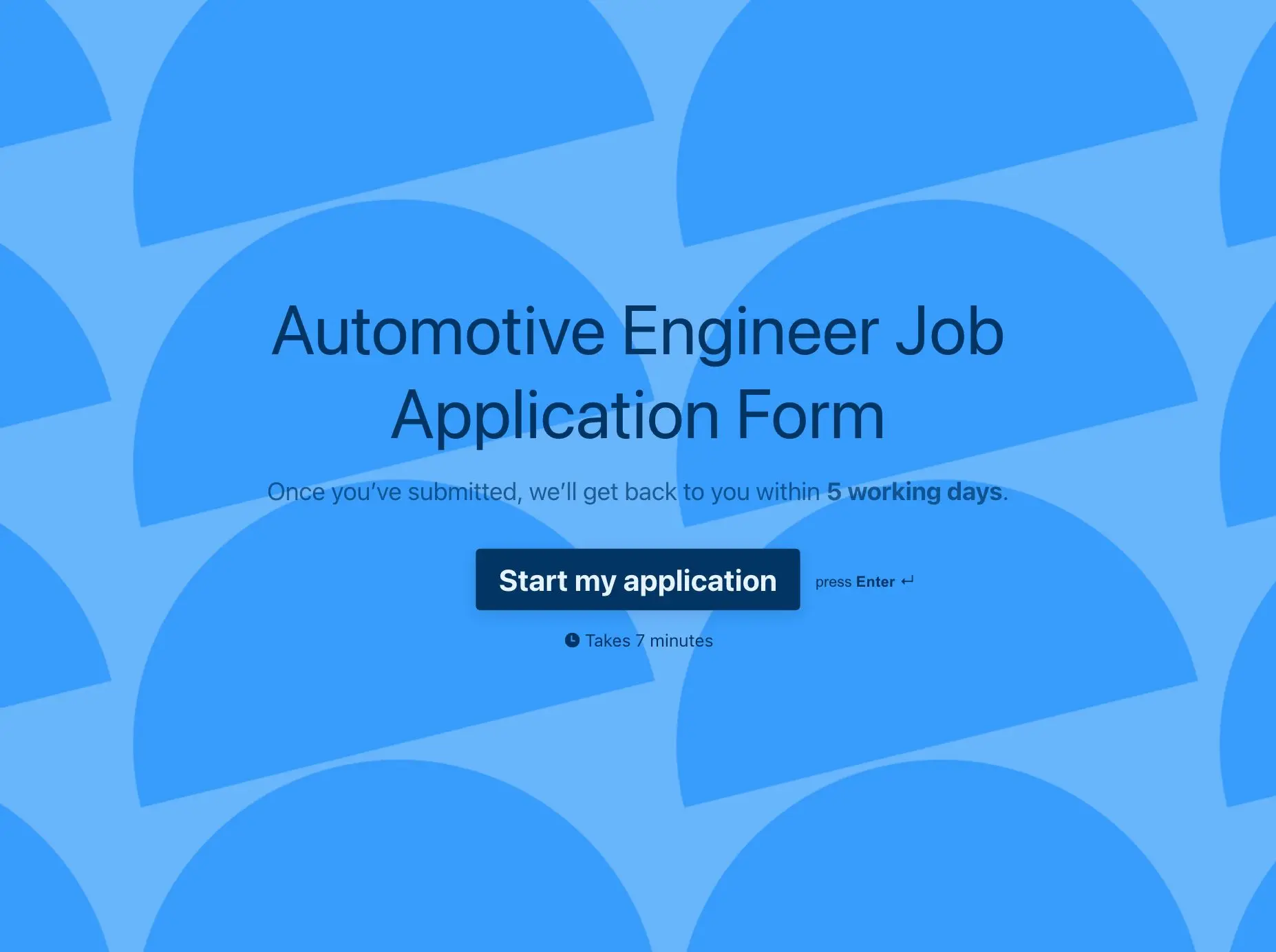 Automotive Engineer Job Application Form Template Hero