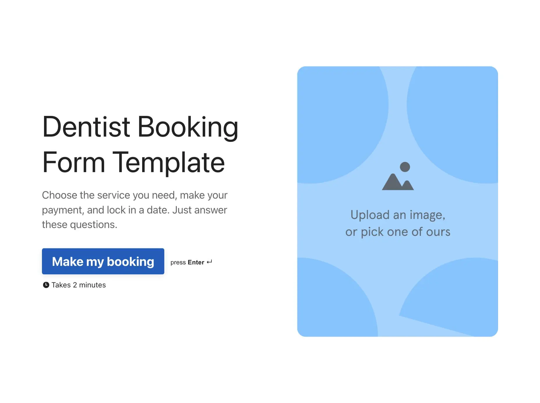 Dentist Booking Form Template Hero