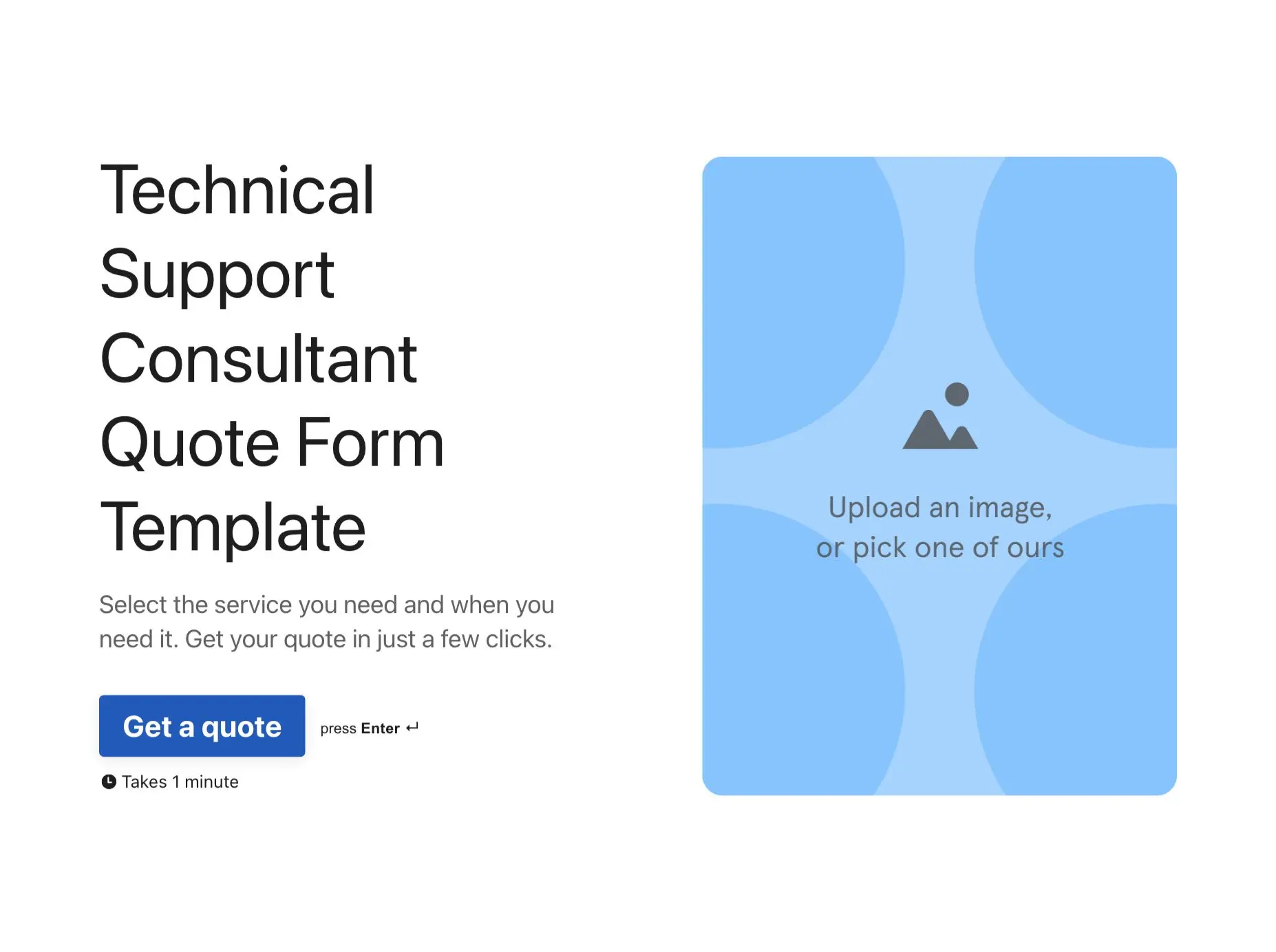Technical Support Consultant Quote Form Template Hero