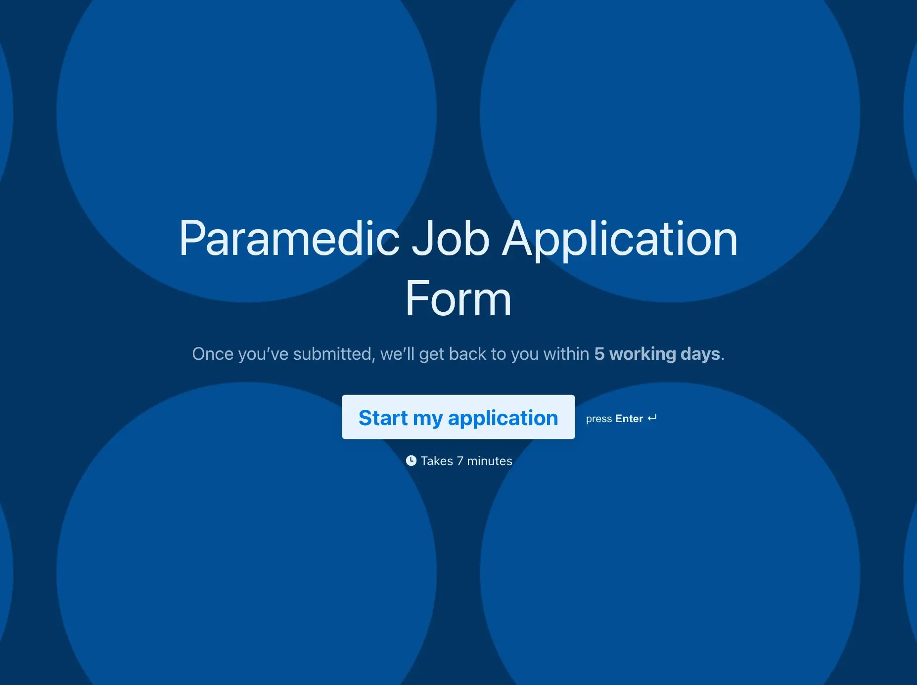 Paramedic Job Application Form Template