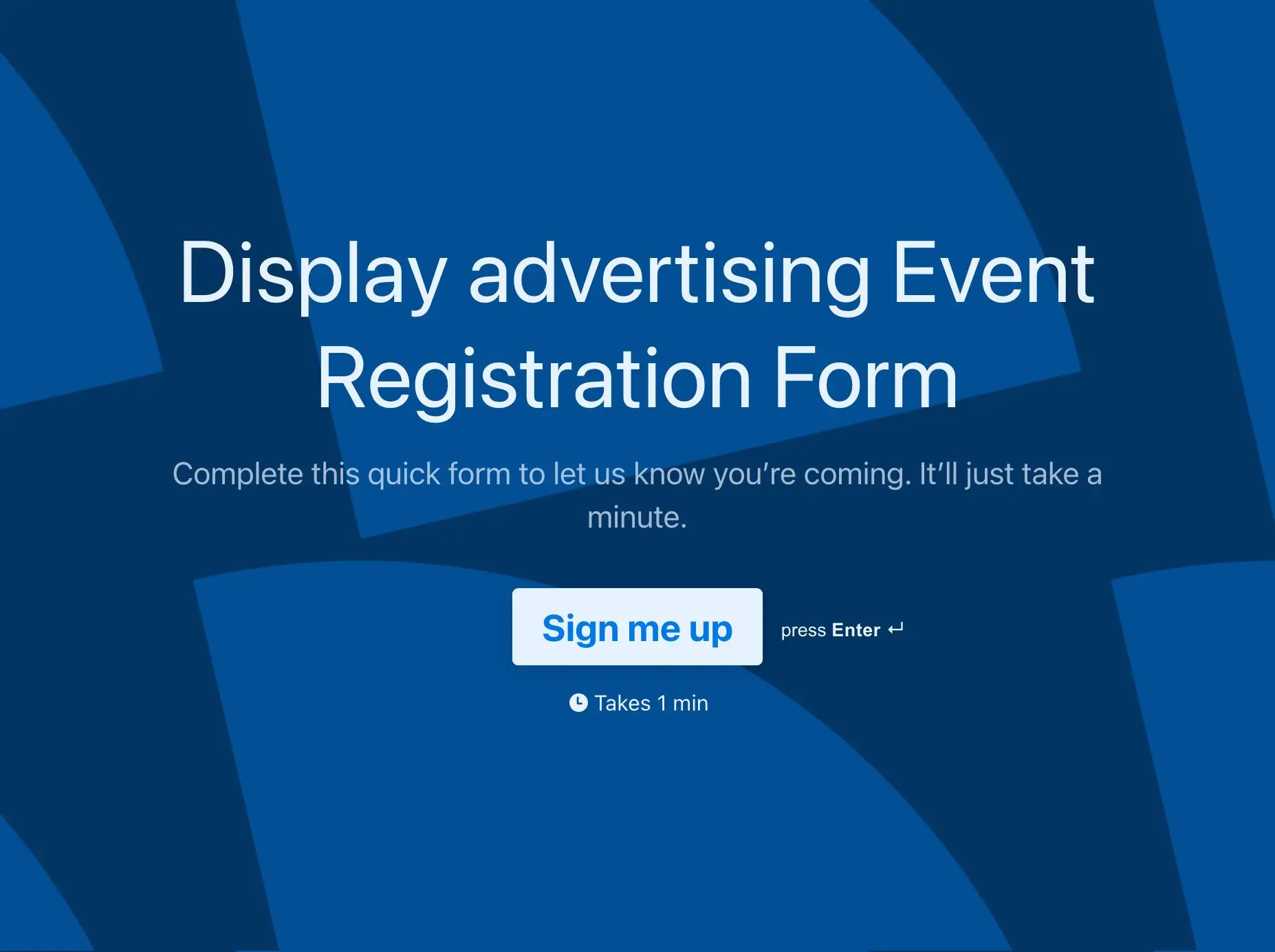 Display advertising Event Registration Form Template Hero
